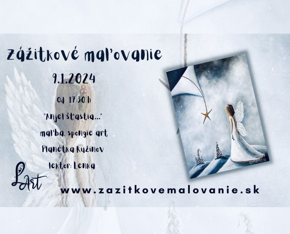Zážitkové maľovanie- “Anjel šťastia…” - maľba, spongie art