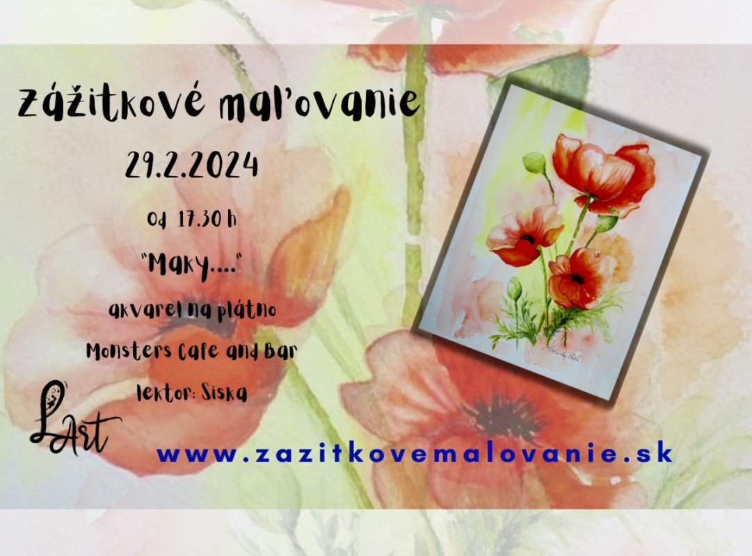 Zážitkové maľovanie- "Maky..."- technika akvarel na akvarelové plátno!