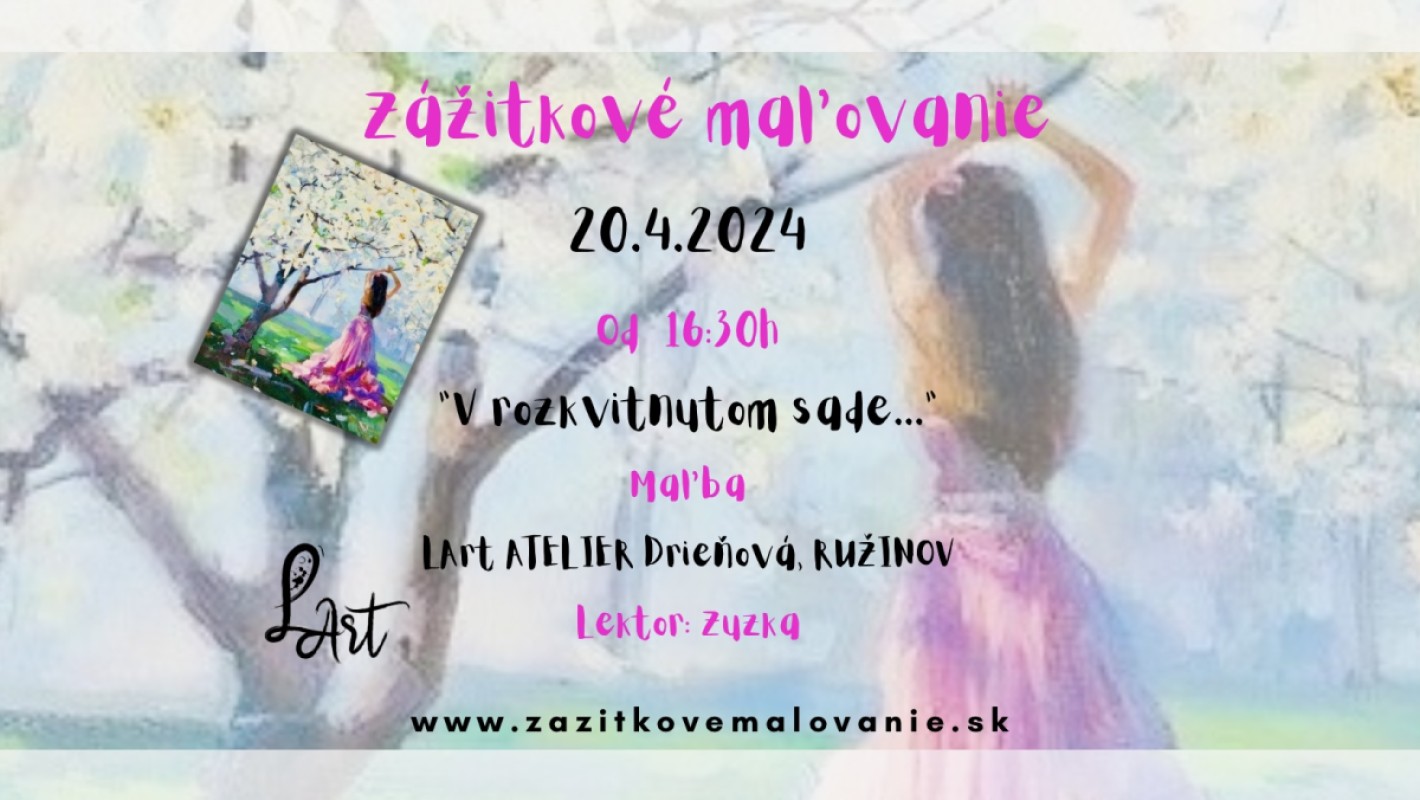 Zážitkové maľovanie- "V rozkvitnutom sade..." - maľba a špachtľa
