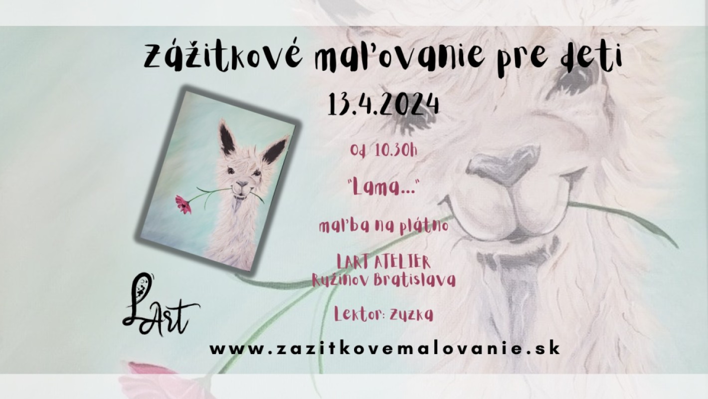 VYPREDANÉ ! Zážitkové maľovanie- ,,LAMA..."- maľba, špachtľa, určené pre deti od 7 rokov