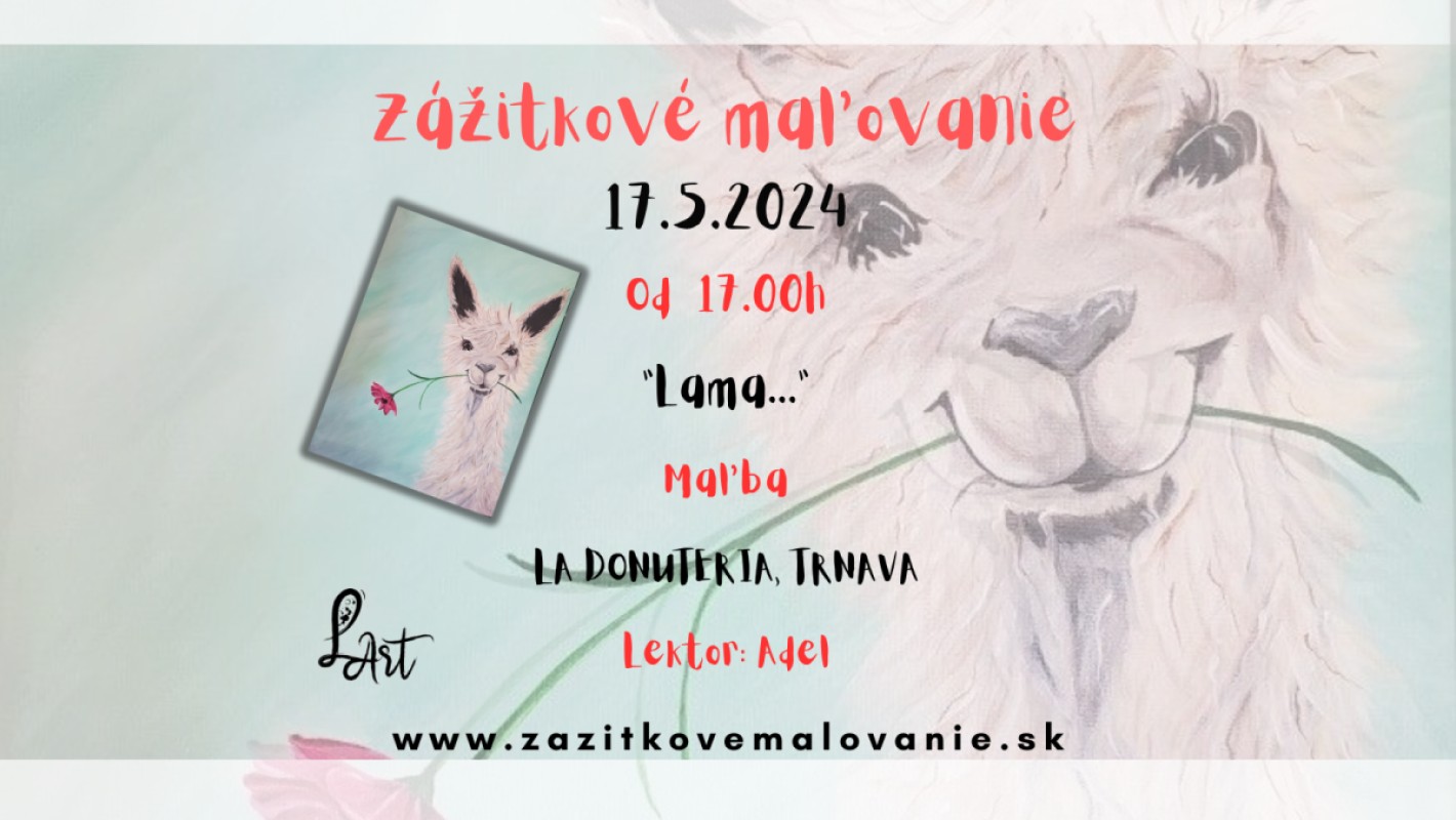 TRNAVA ! Zážitkové maľovanie- “Lama” maľba, maľovanie pre deti od 7rokov a rodičov