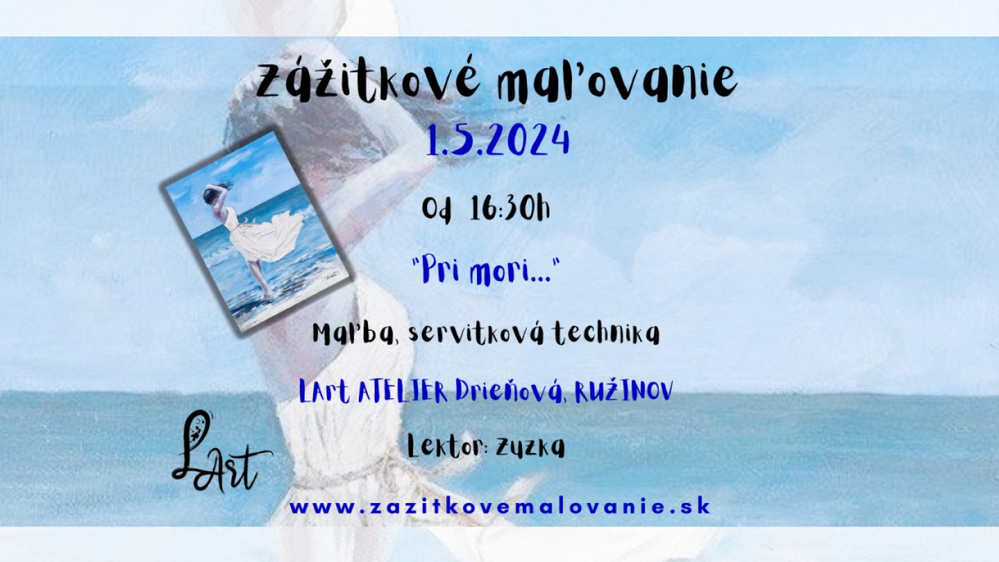 Zážitkové maľovanie- "Pri mori..." maľba, servitková technika