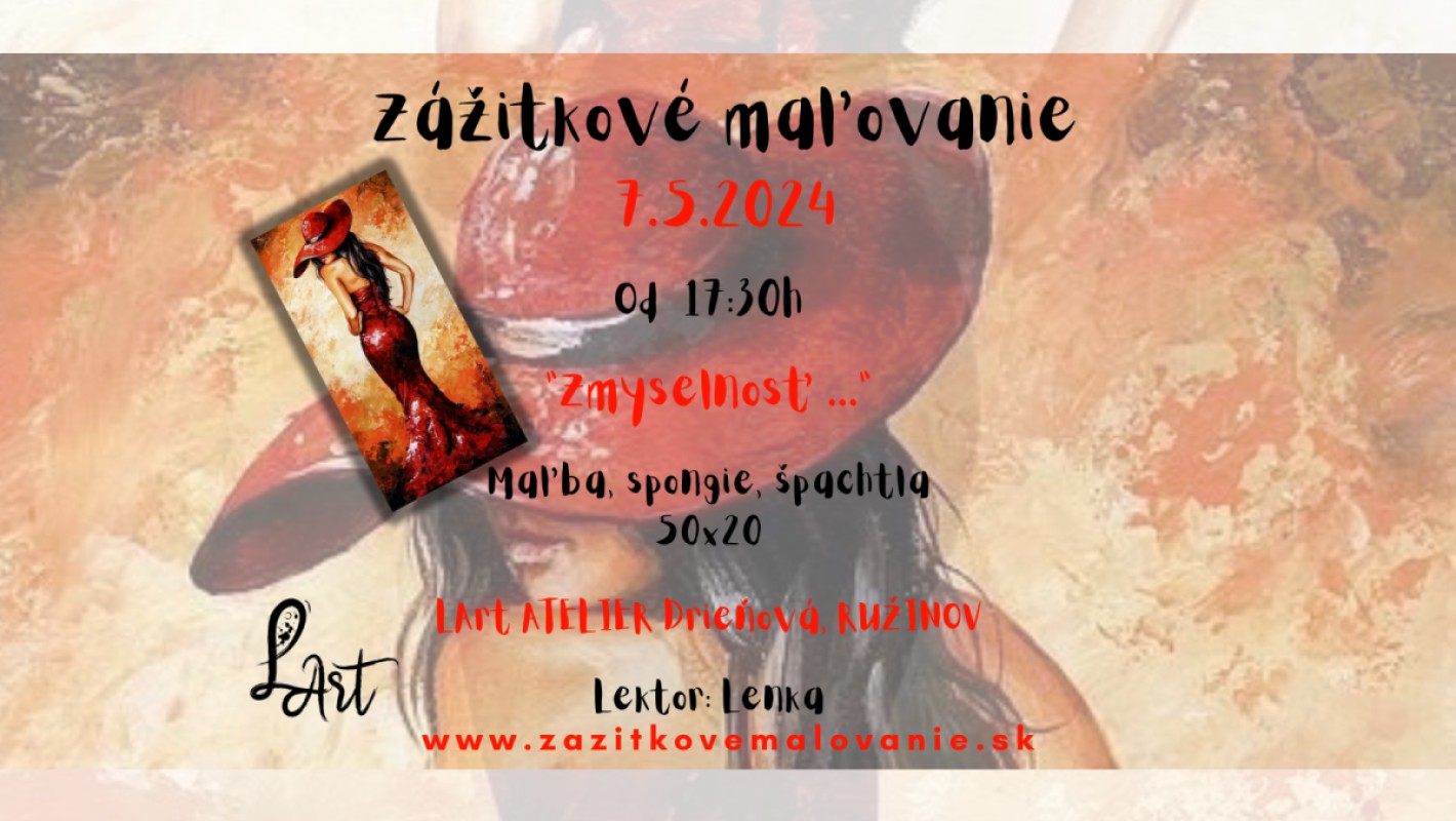 Zážitkové maľovanie- "Zmyselnosť ..." Maľba, spongie, špachtľa 50x20cm