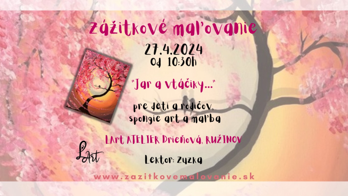 Zážitkové maľovanie- ,,Jarné vtáčiky..."- maľba/spongie art, určené pre deti od 8 rokov