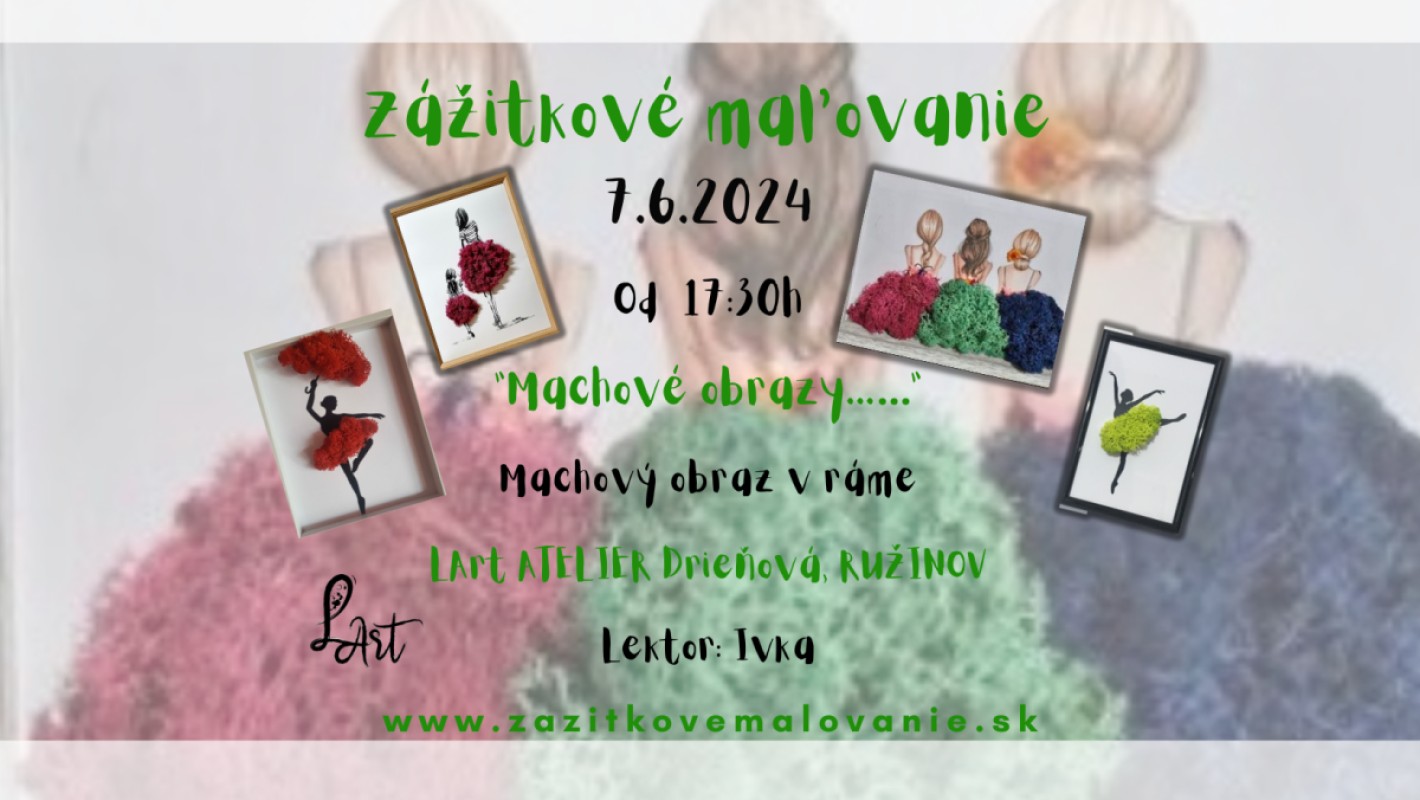 Zážitkové maľovanie a tvorenie - "Machové obrazy...." Machový obraz v ráme