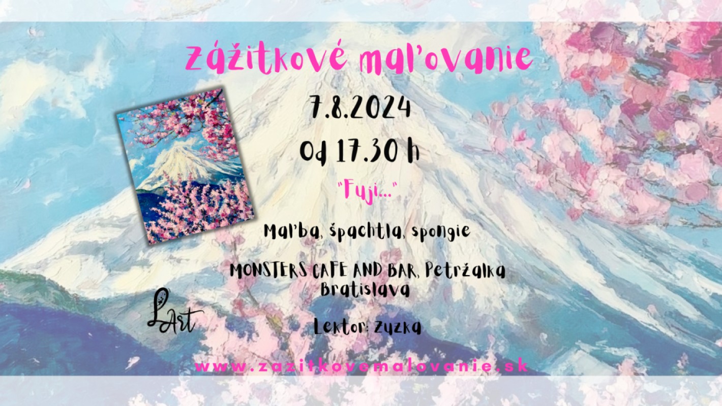 Zážitkové maľovanie  "Leto na Fuji..." - Maľba, špachtla, spongie