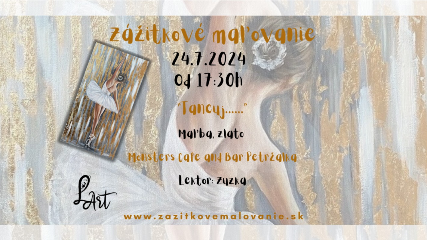 Zážitkové maľovanie "Tancuj......." - Maľba, zlato
