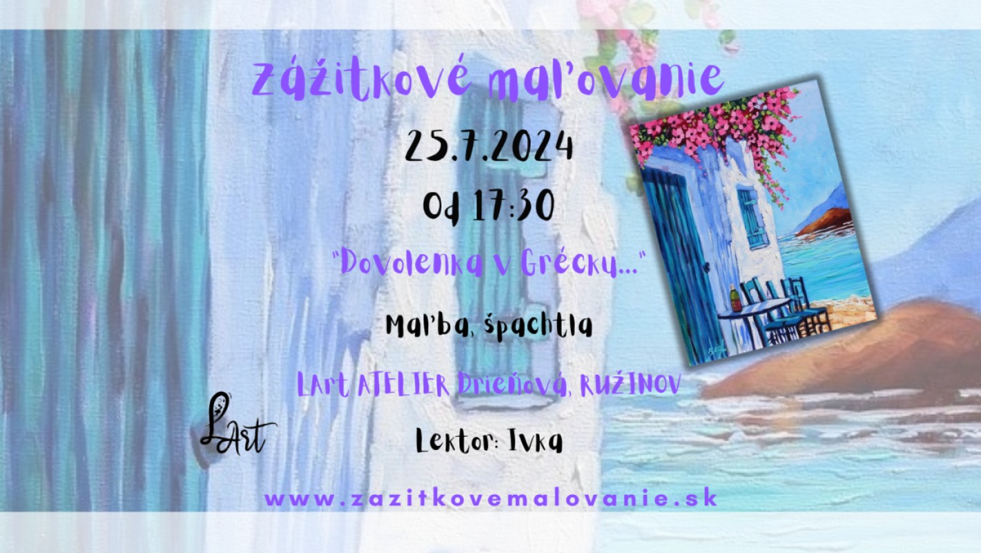 Zážitkové maľovanie "Dovolenka v Grécku...." - Maľba, špachtla