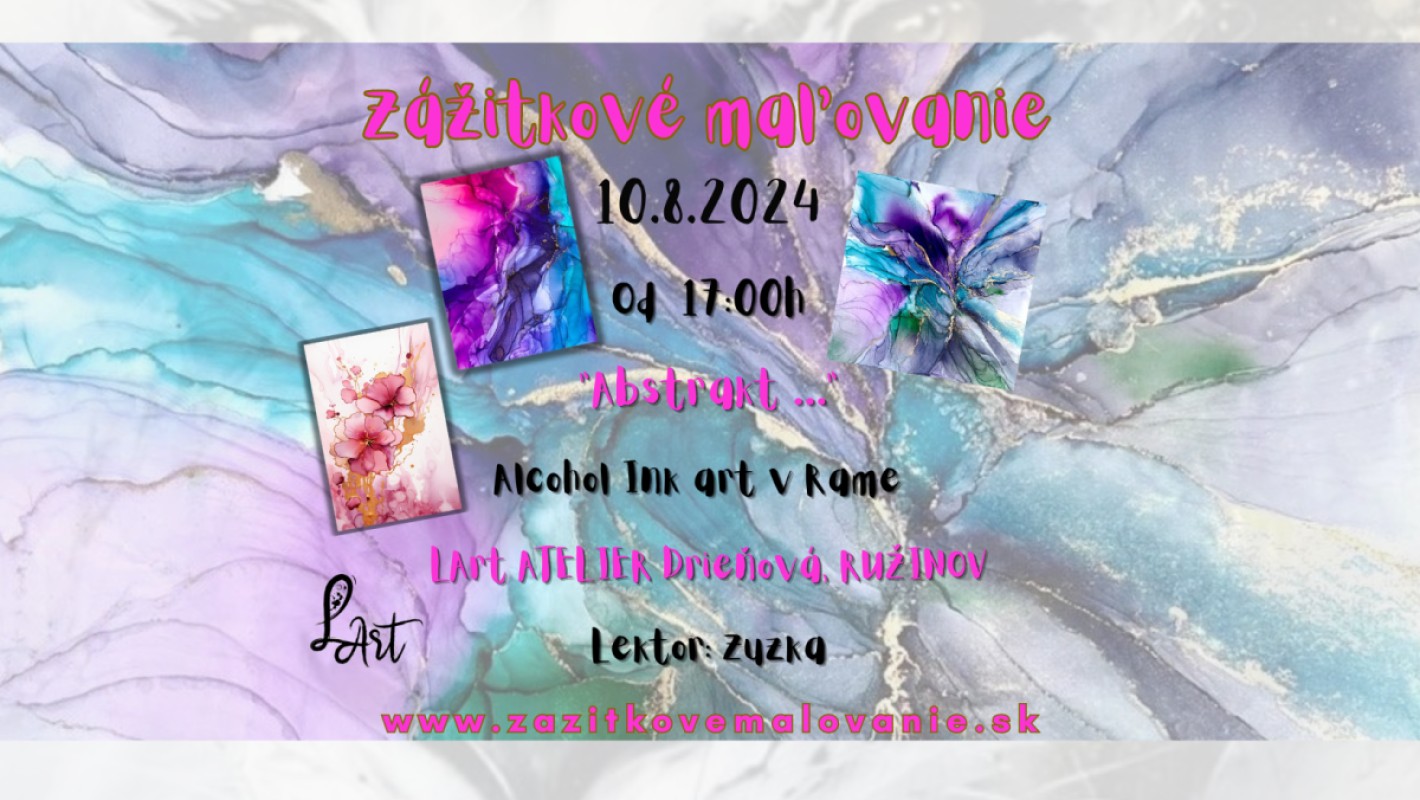 VYPREDANÉ! Zážitkové maľovanie "Abstrakt Alcohol Ink Art v Ráme ... "