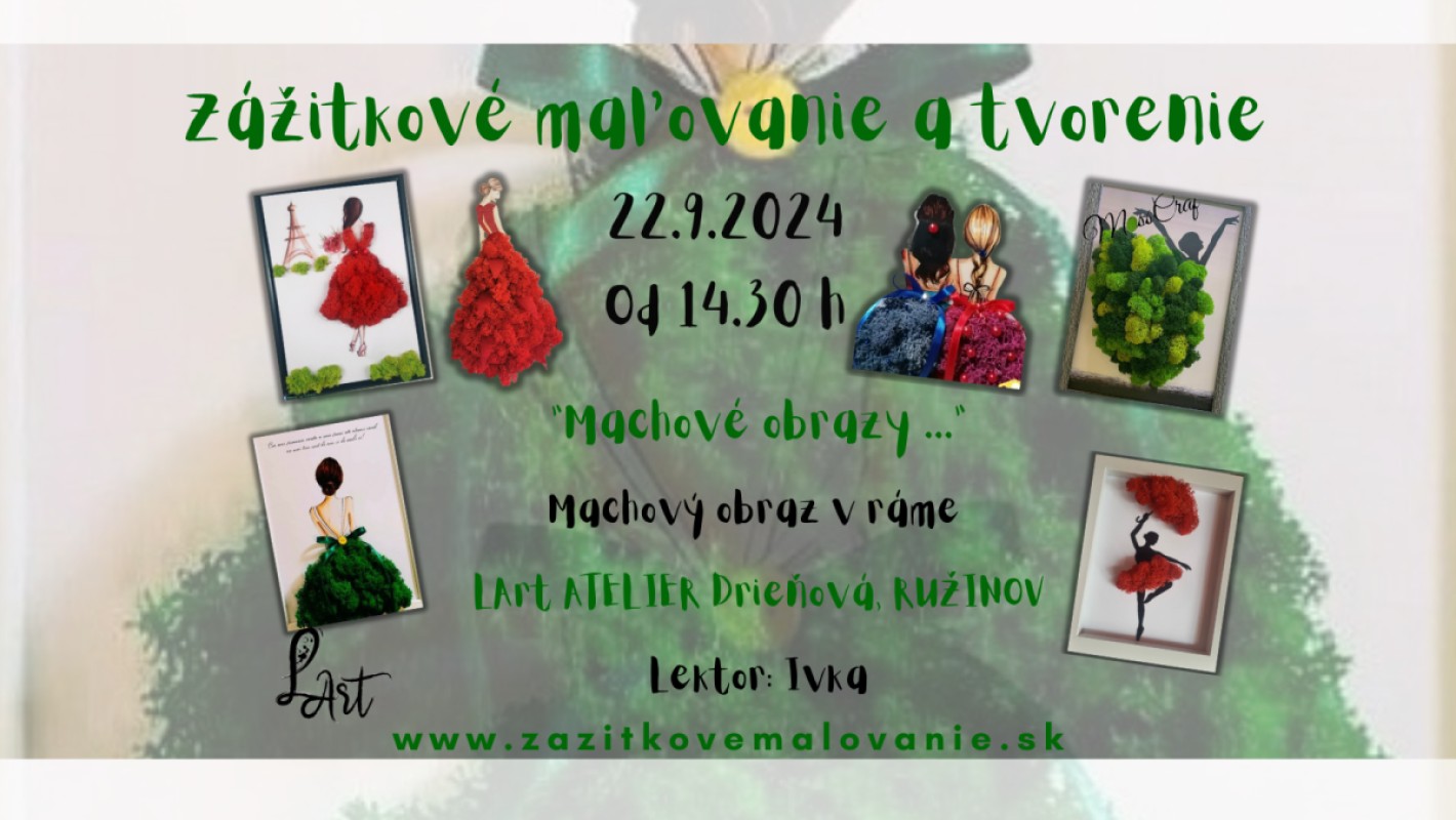 Zážitkové maľovanie "Machové obrazy..." Machový obraz v ráme