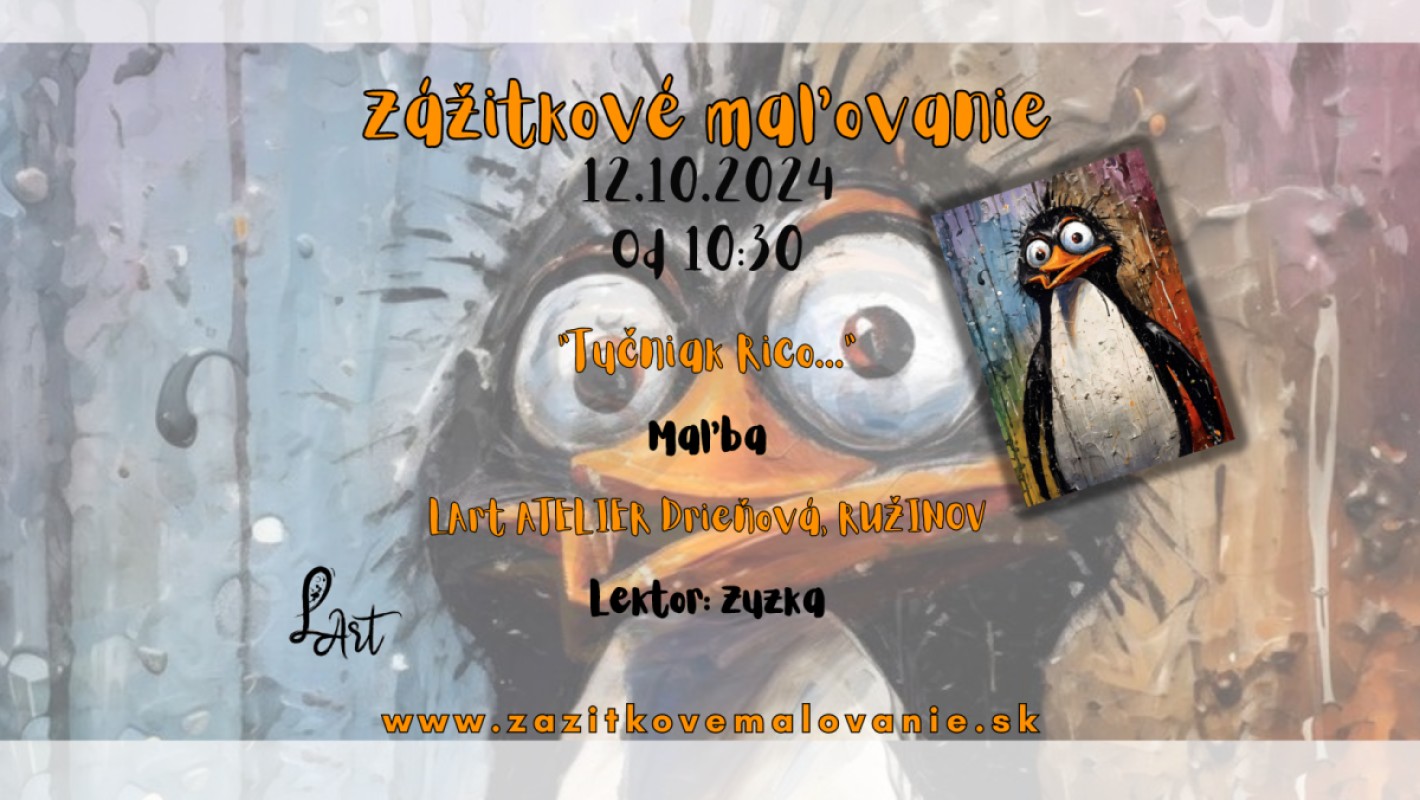 Zážitkové maľovanie pre Deti- "Tučniak Rico" maľba