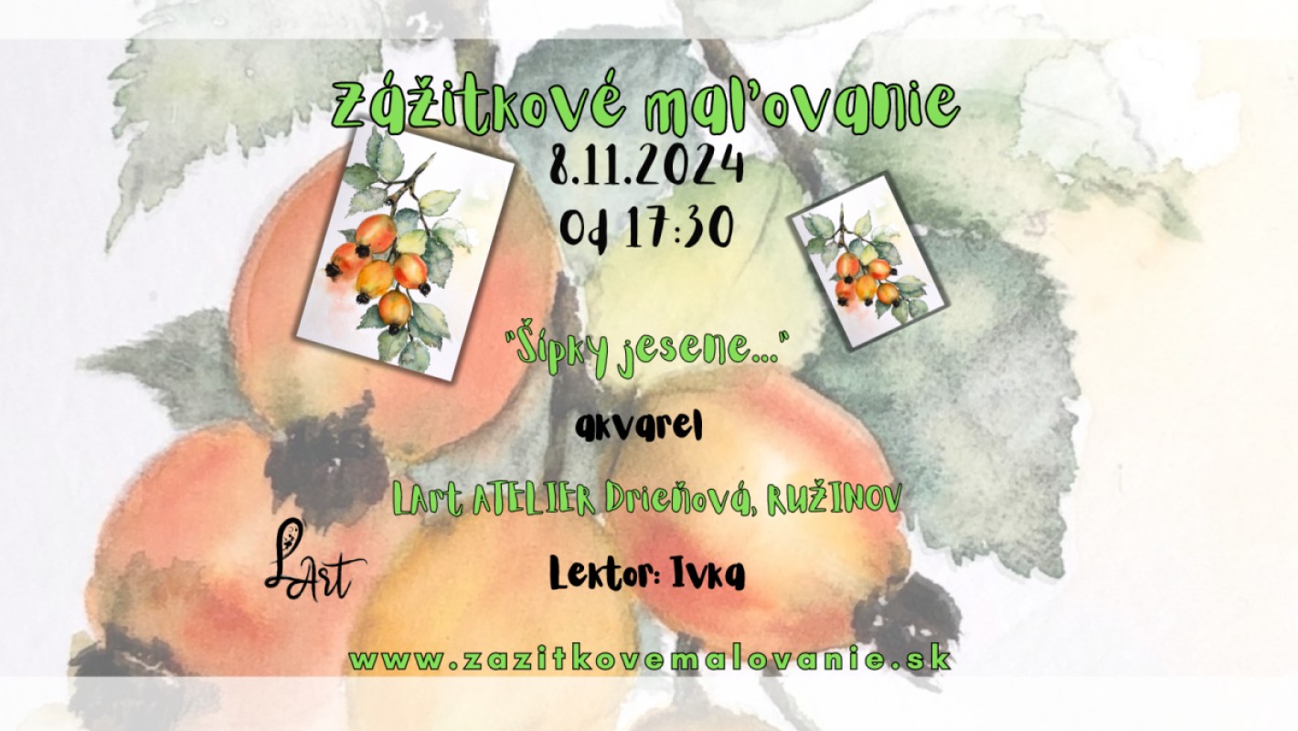 Zážitkové maľovanie - "Šípky jesene" akvarel