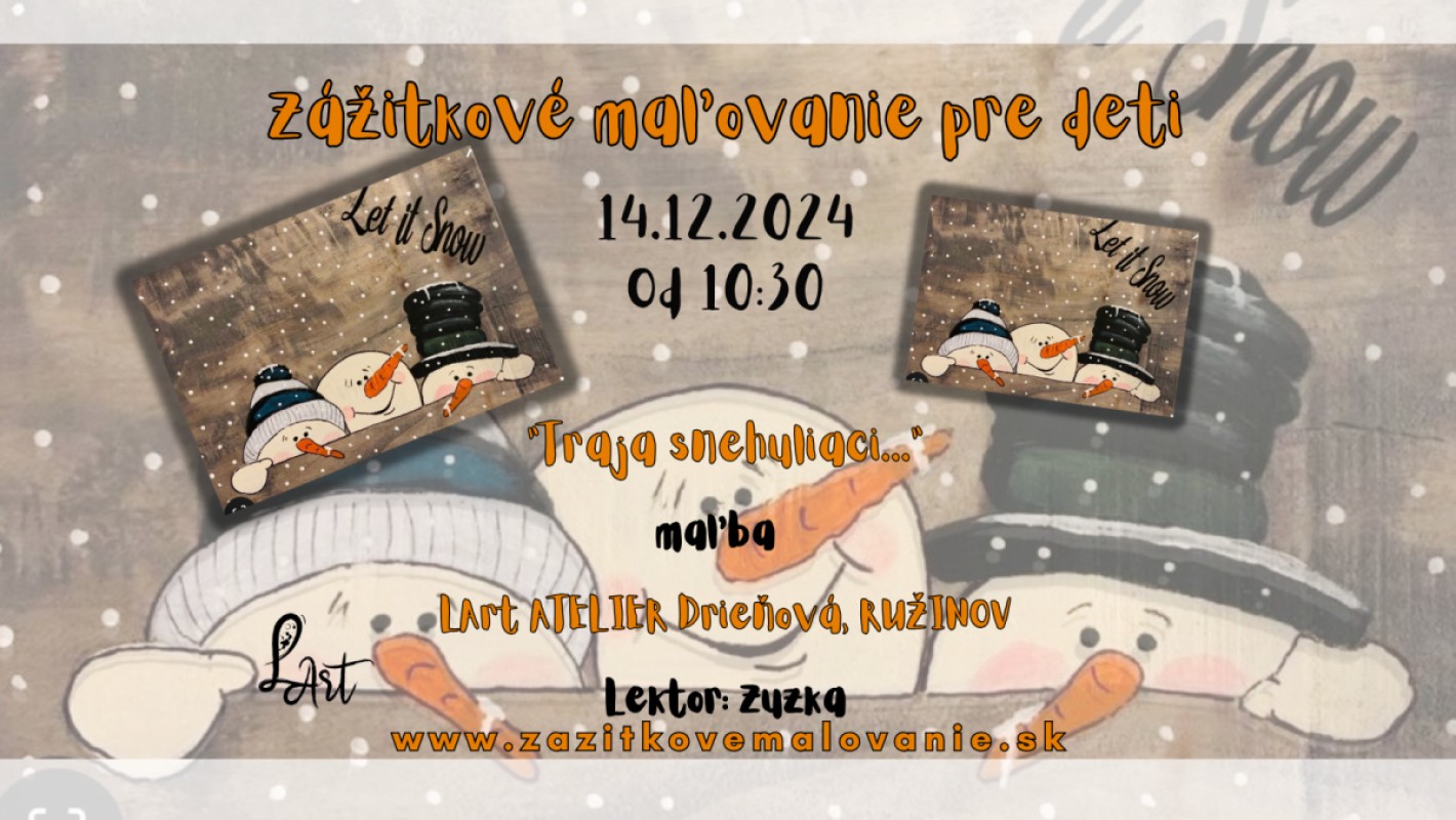 Zážitkové maľovanie pre Deti - "Traja snehuliaci..." maľba