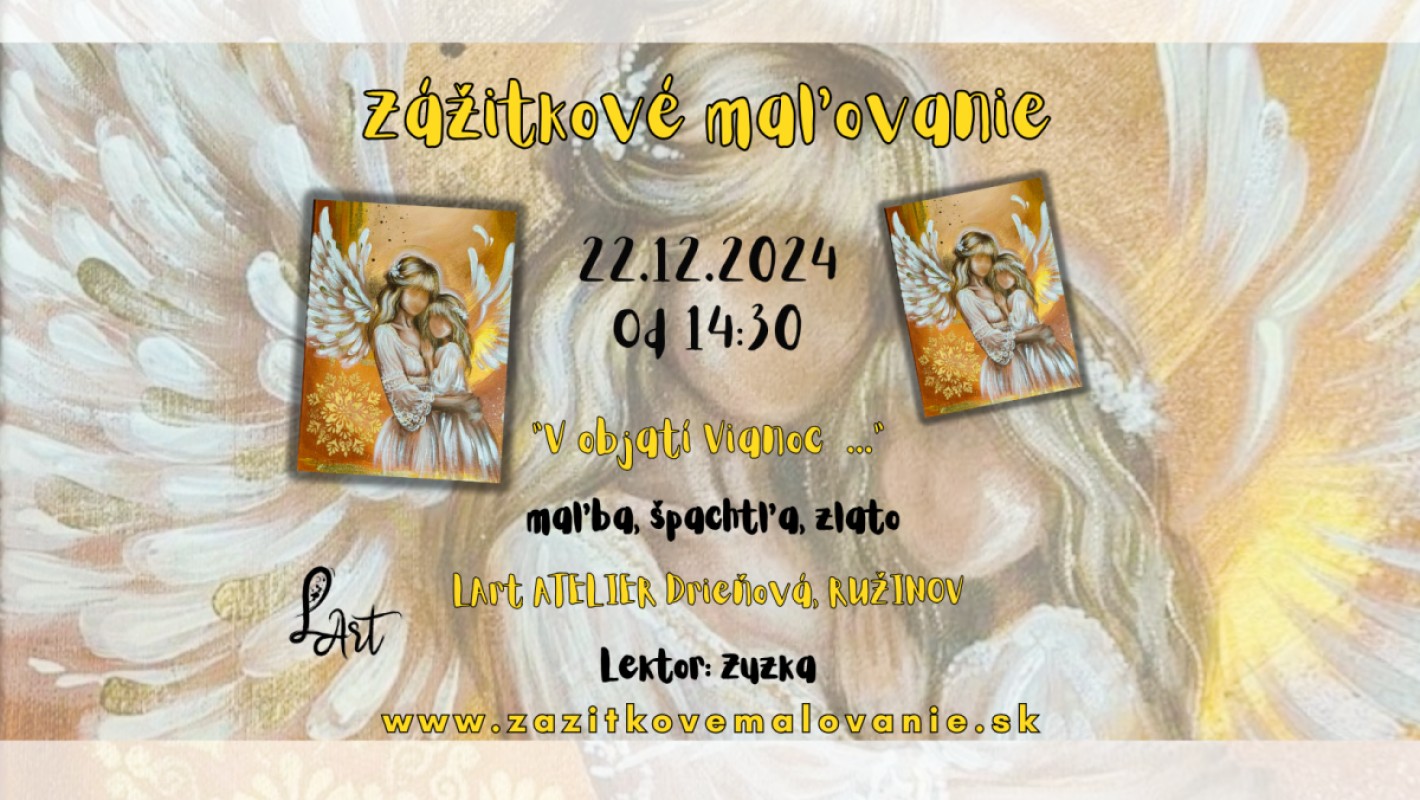 Zážitkové maľovanie- "V objatí Vianoc ..." Maľba, zlato