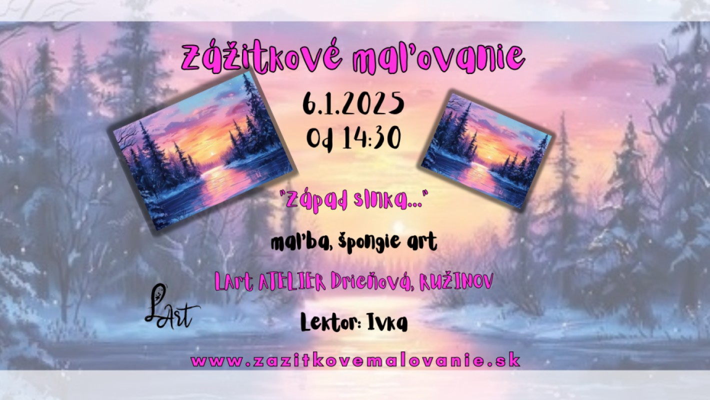 VYPREDANE!! Zážitkové maľovanie - "Západ slnka…" Maľba, spongie art