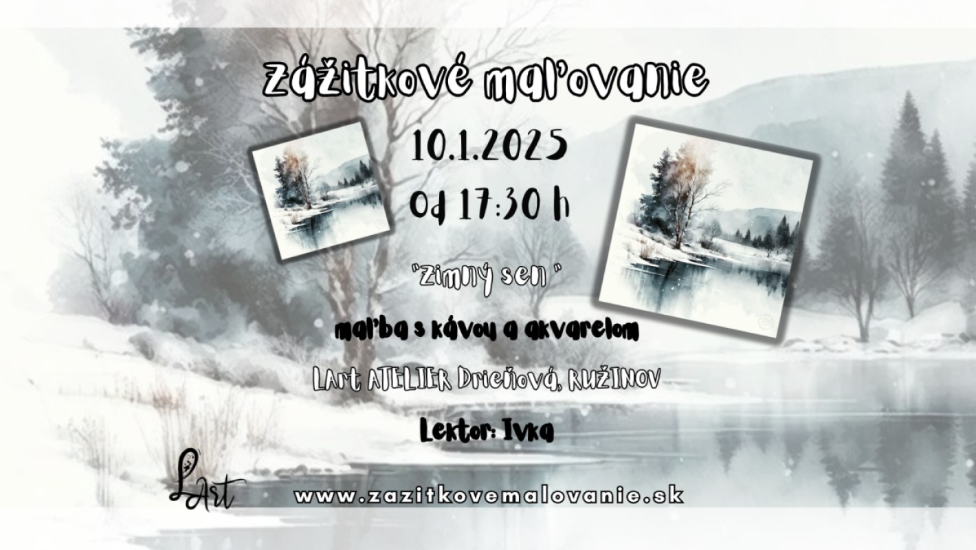 VYPREDANE!!! Zážitkové maľovanie - "Zimný sen …" Maľba s kávou a akvarelom
