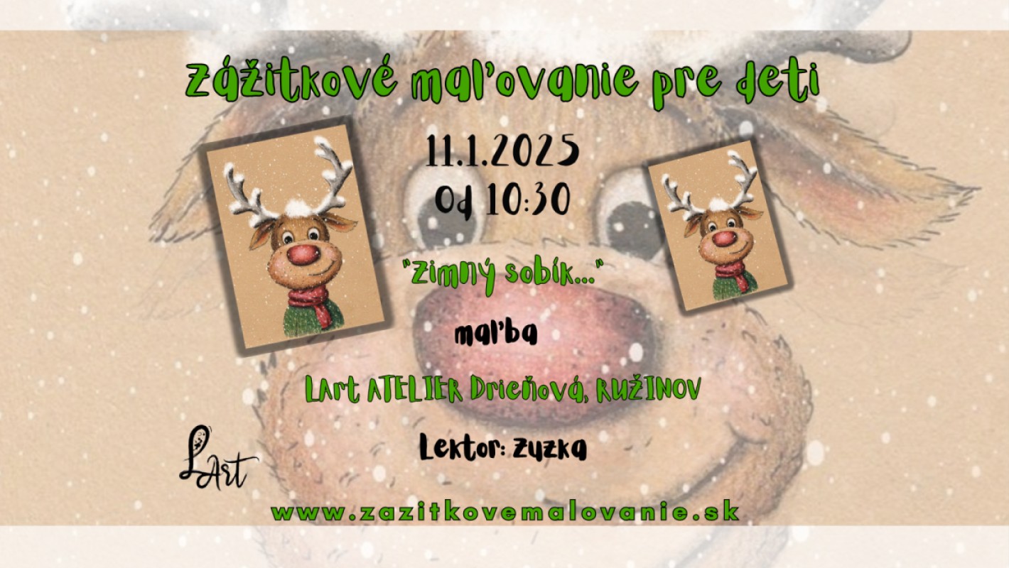 Zážitkové maľovanie pre Deti- "Zimný sobík..." Maľba