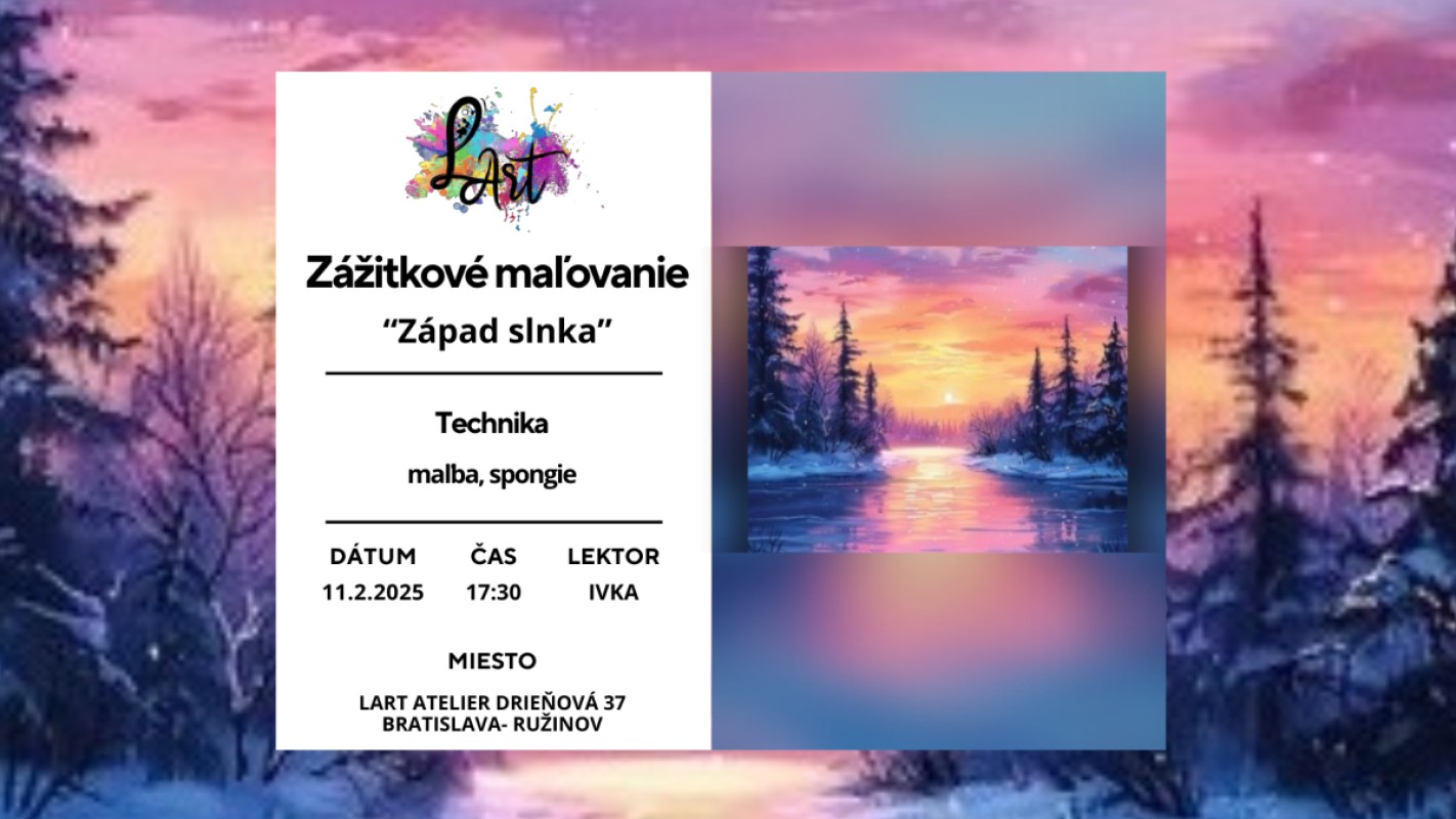 Zážitkové maľovanie - "Západ slnka…" Maľba, spongie art