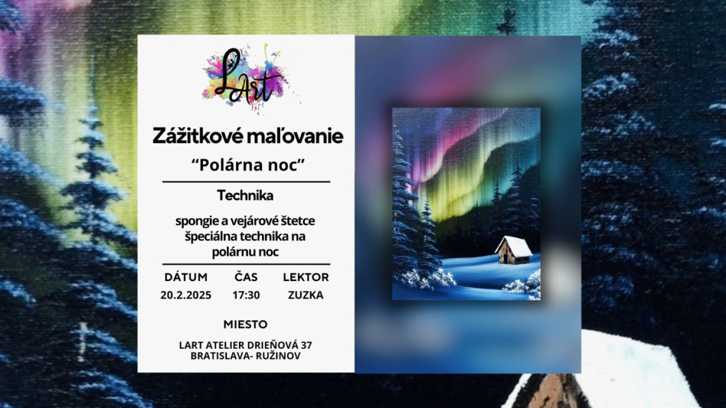 Zážitkové maľovanie - "Polárna noc" spongie art, vejár štetce+ špeciálna technika na polárnu noc