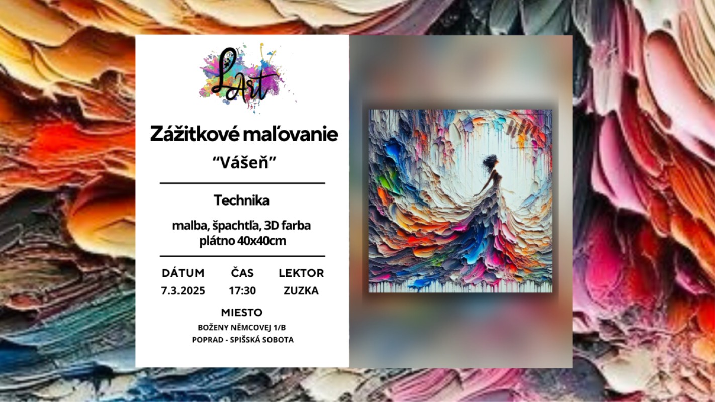 VYPREDANÉ!! POPRAD! Zážitkové maľovanie - "Vášeň…" maľba, špachtľa, 3D farba, plátno 40x40cm