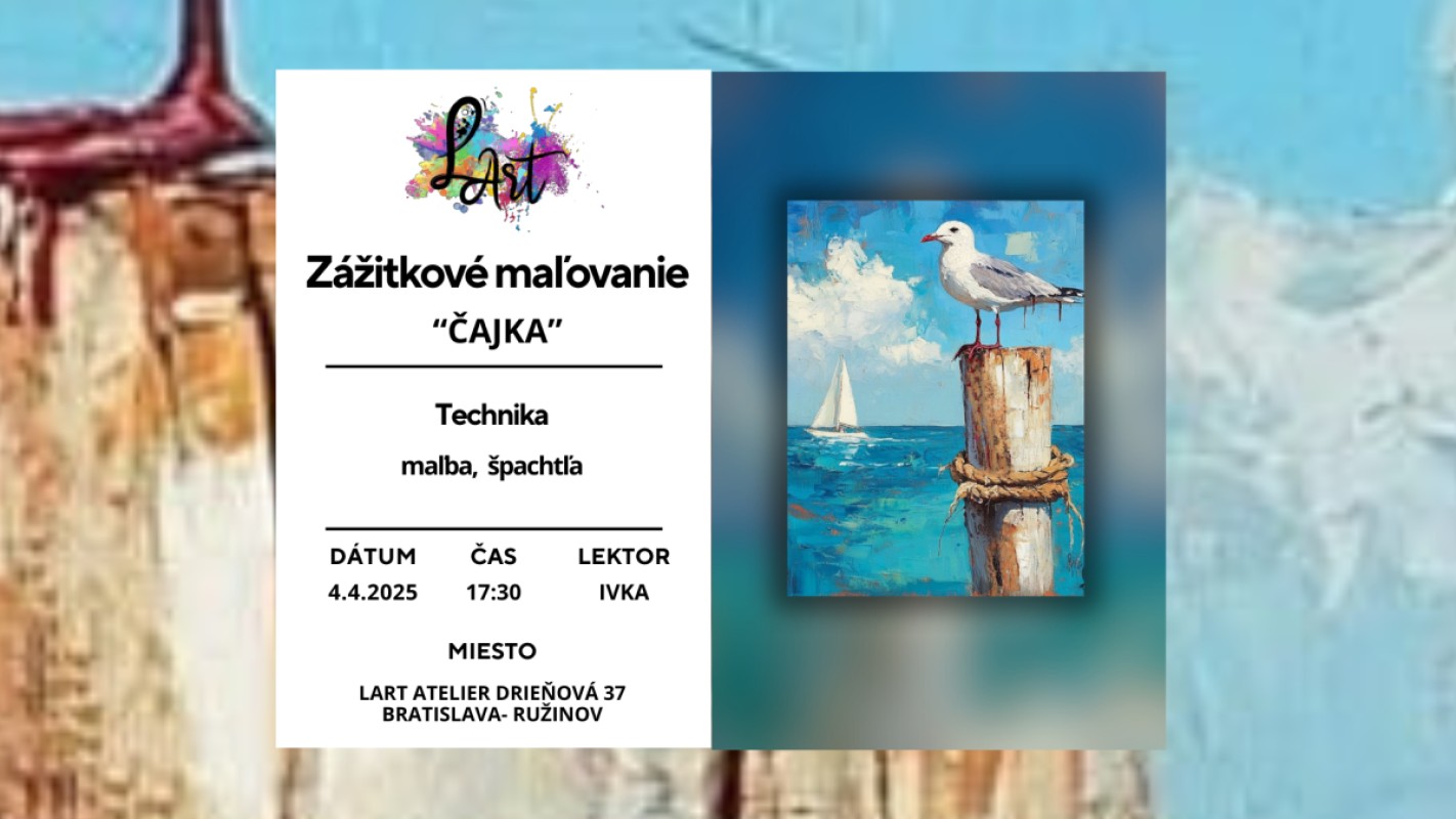 Zážitkové maľovanie - "Čajka…" maľba, špachtľa