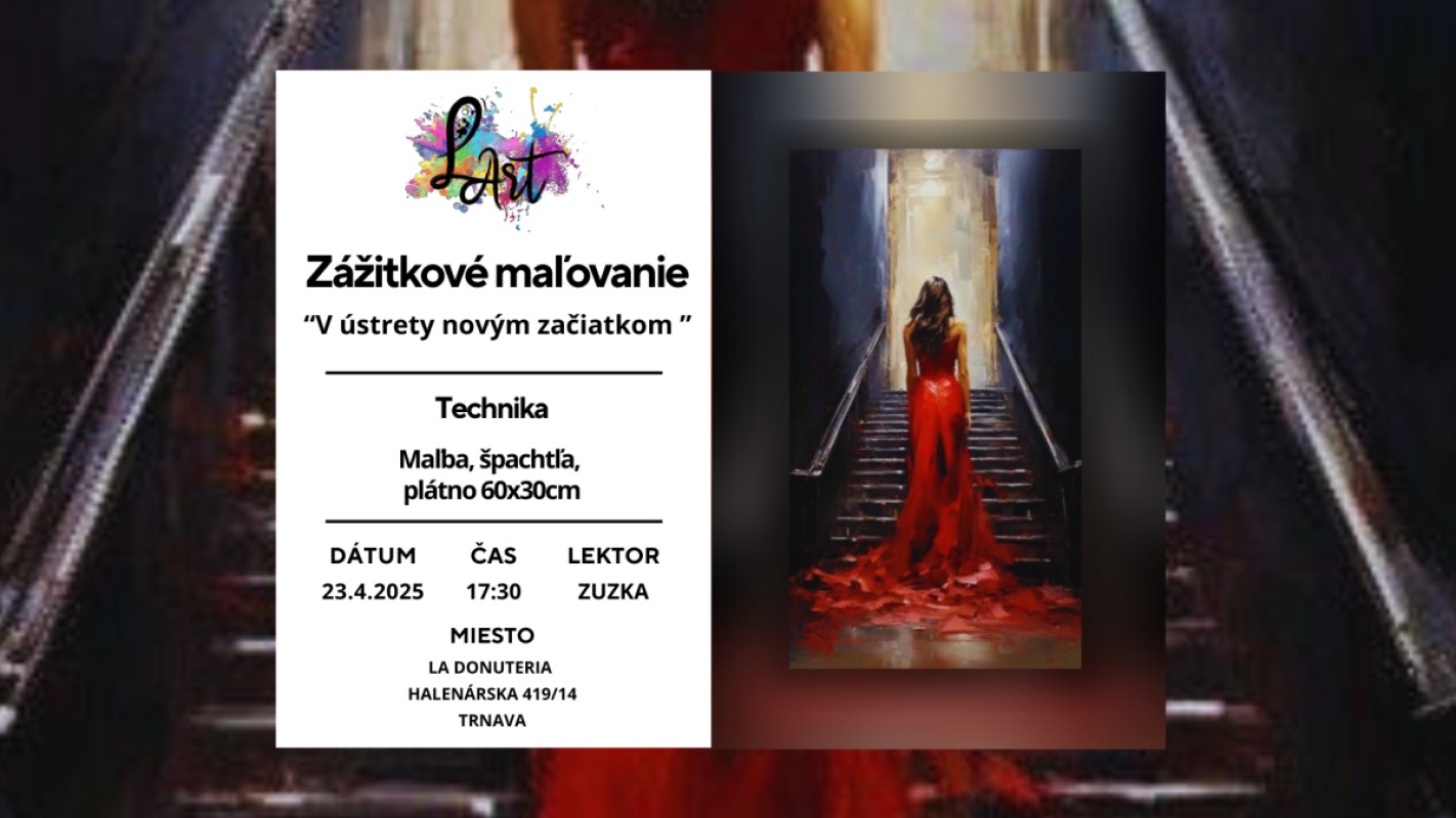 TRNAVA! Zážitkové maľovanie - "V ústrety novým začiatkom…" Maľba, špachtľa, plátno 60x30cm