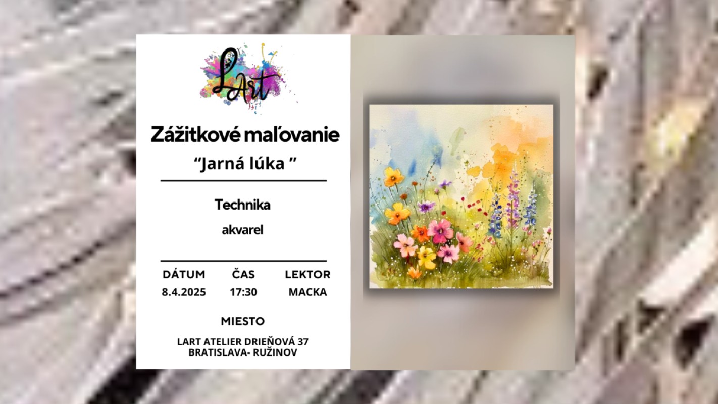 VYPREDANÉ!! Zážitkové maľovanie - "Jarná lúka …" Akvarel