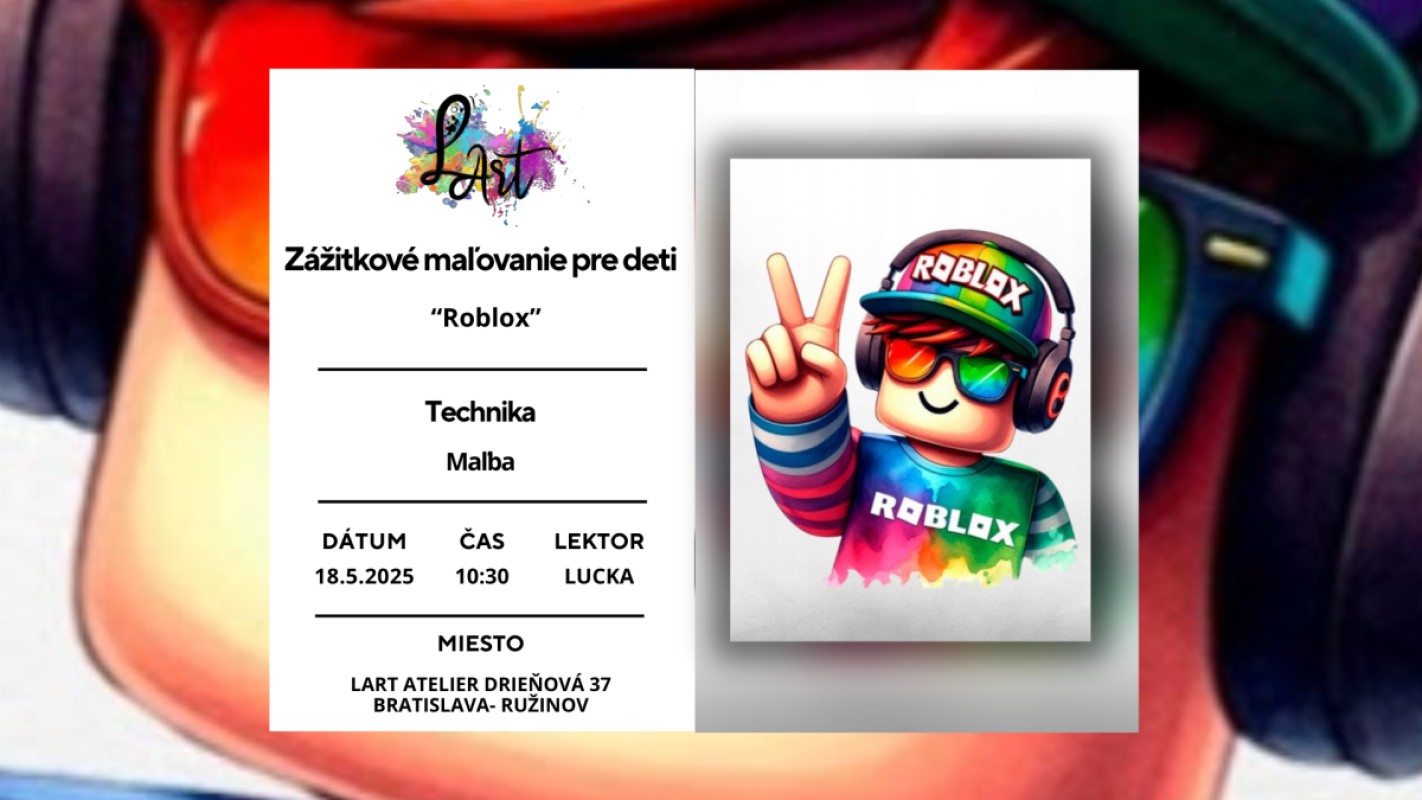 Zážitkové maľovanie pre Deti- "Roblox..." maľba