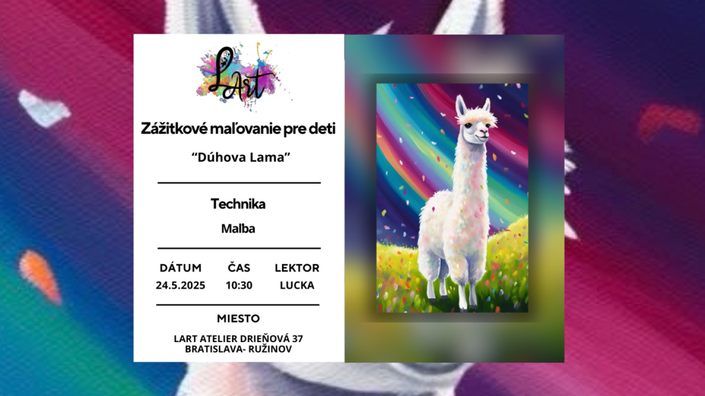 Zážitkové maľovanie pre Deti- ,,Dúhova Lama..." maľba