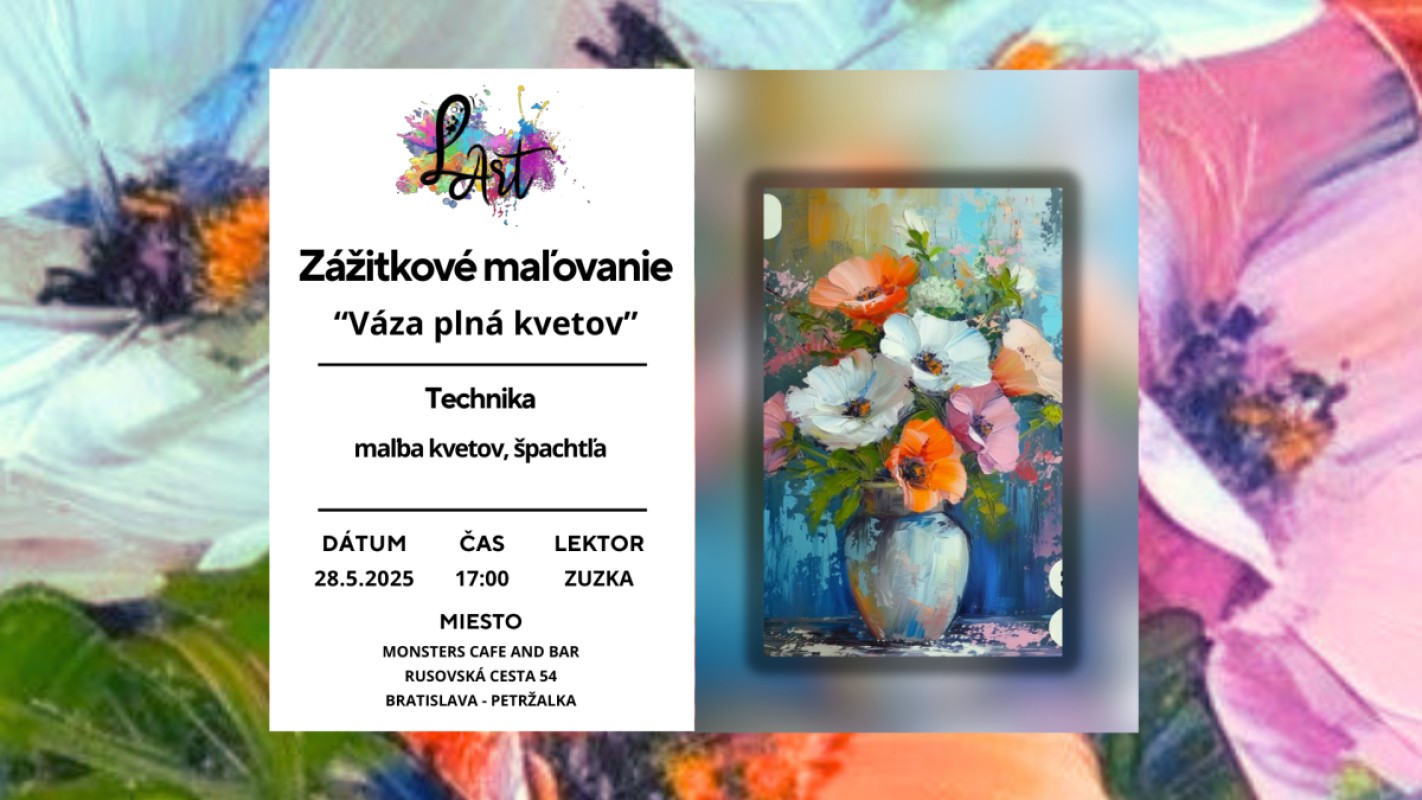 Zážitkové maľovanie – „Váza plná kvetov…“ maľba kvetov, špachtľa