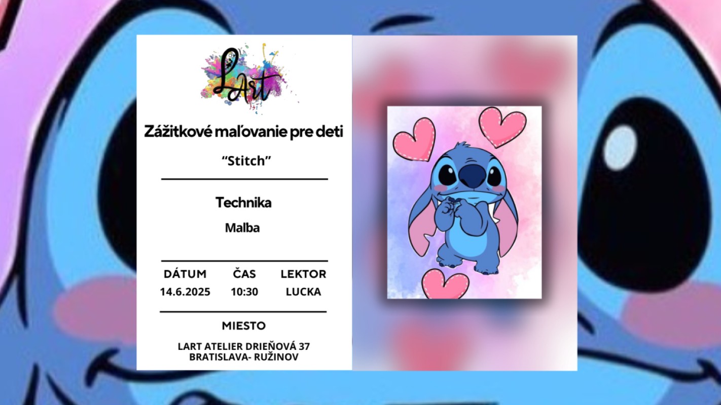 Zážitkové maľovanie pre Deti - "Stitch..." maľba