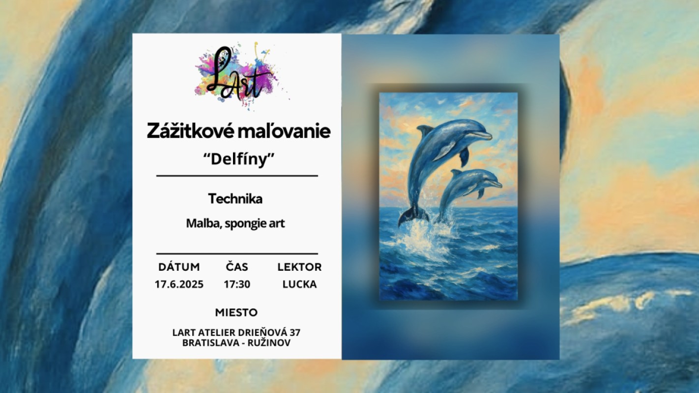 Zážitkové maľovanie – „Delfíny…“ maľba, spongie art, špachtľa