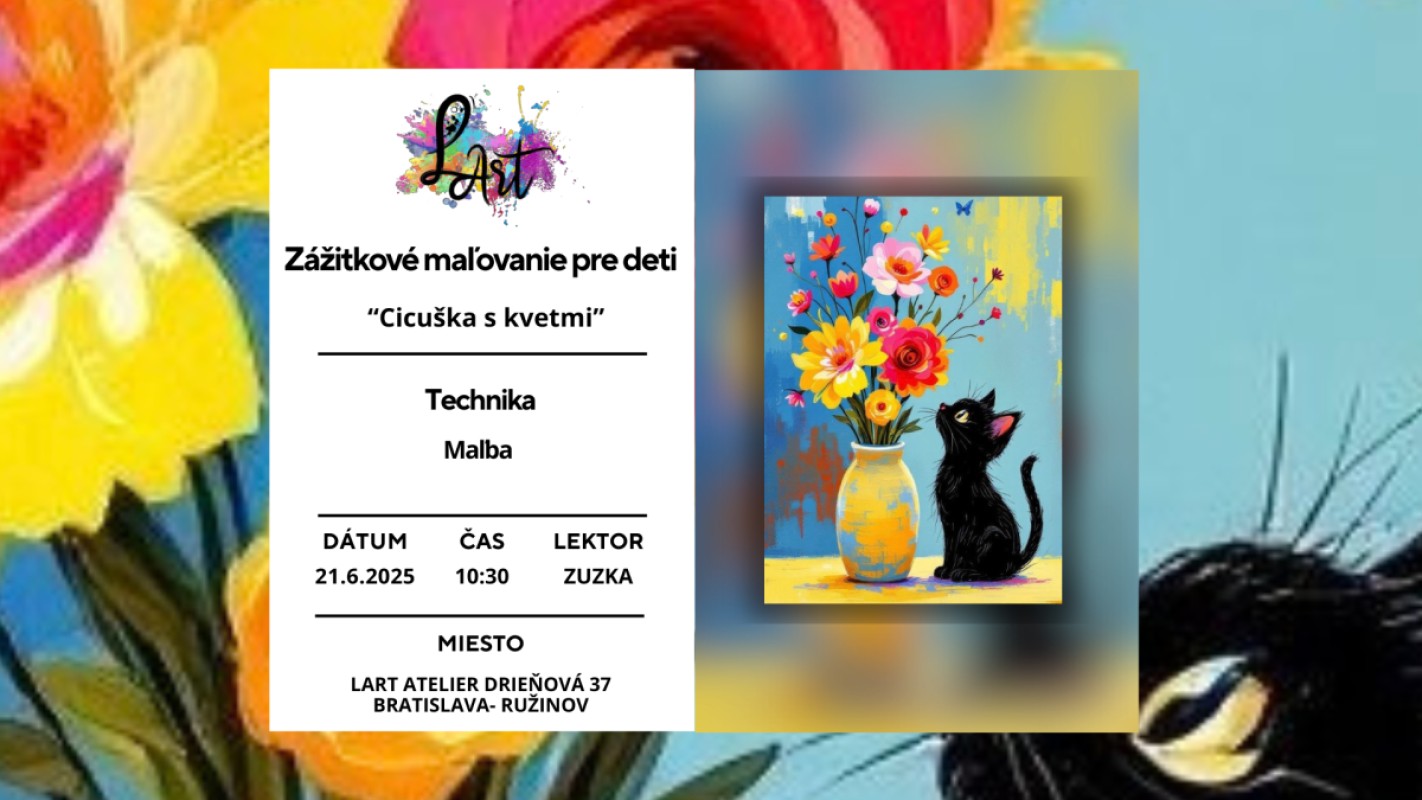 Zážitkové maľovanie pre Deti - "Cicuška s kvetmi..." maľba