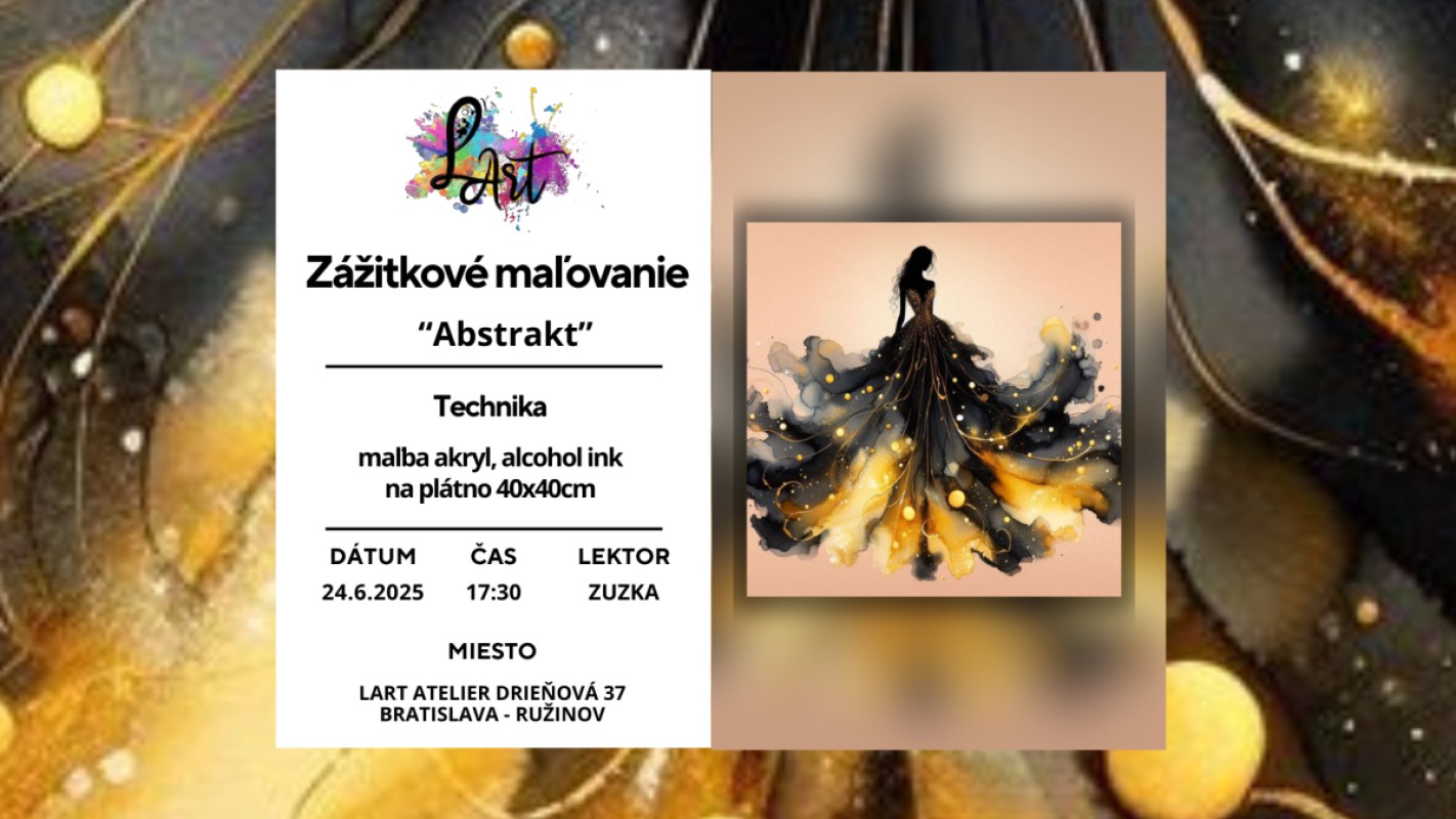 Zážitkové maľovanie - "Abstrakt" Maľba akrylom, alcohol ink, plátno 40x40cm