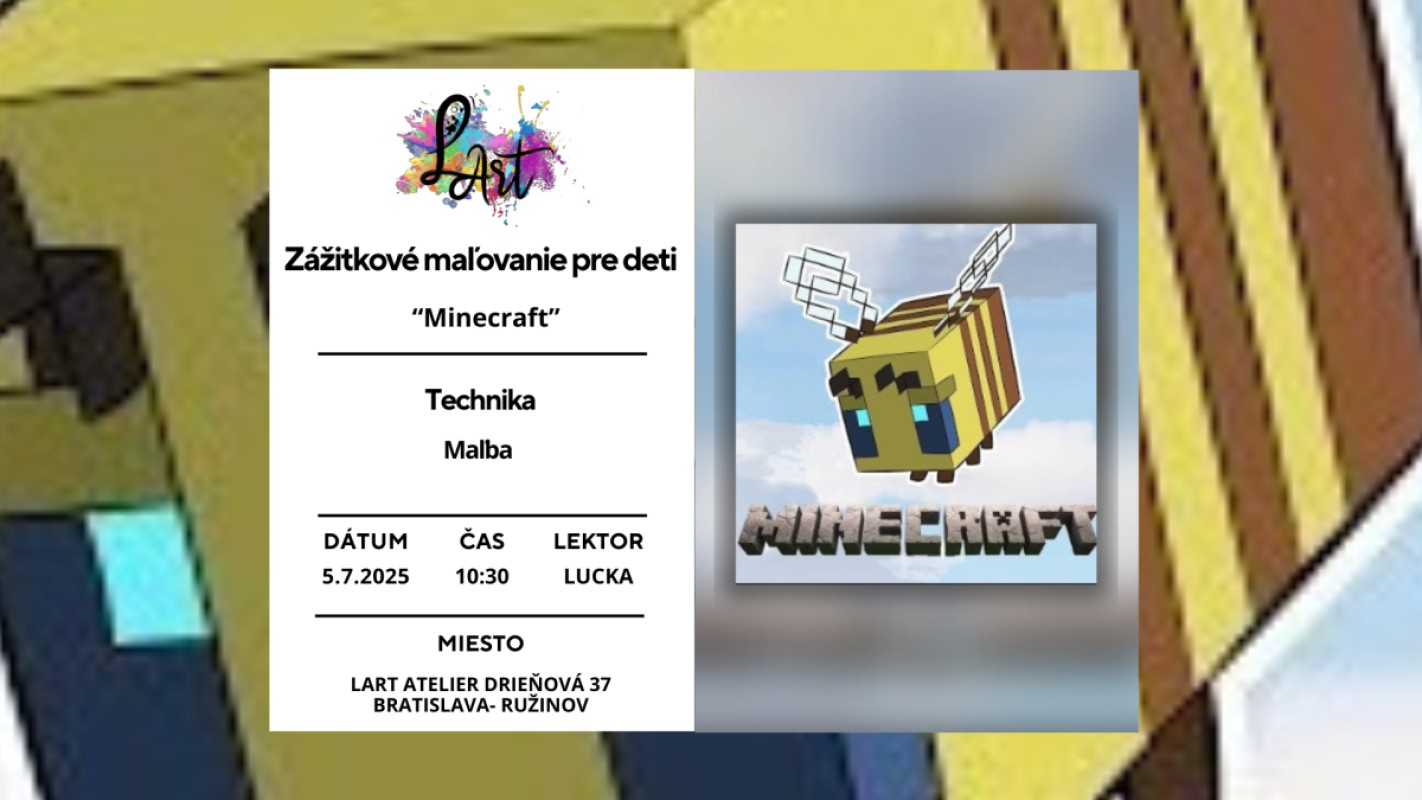 Zážitkové maľovanie pre Deti - "Minecraft..." maľba