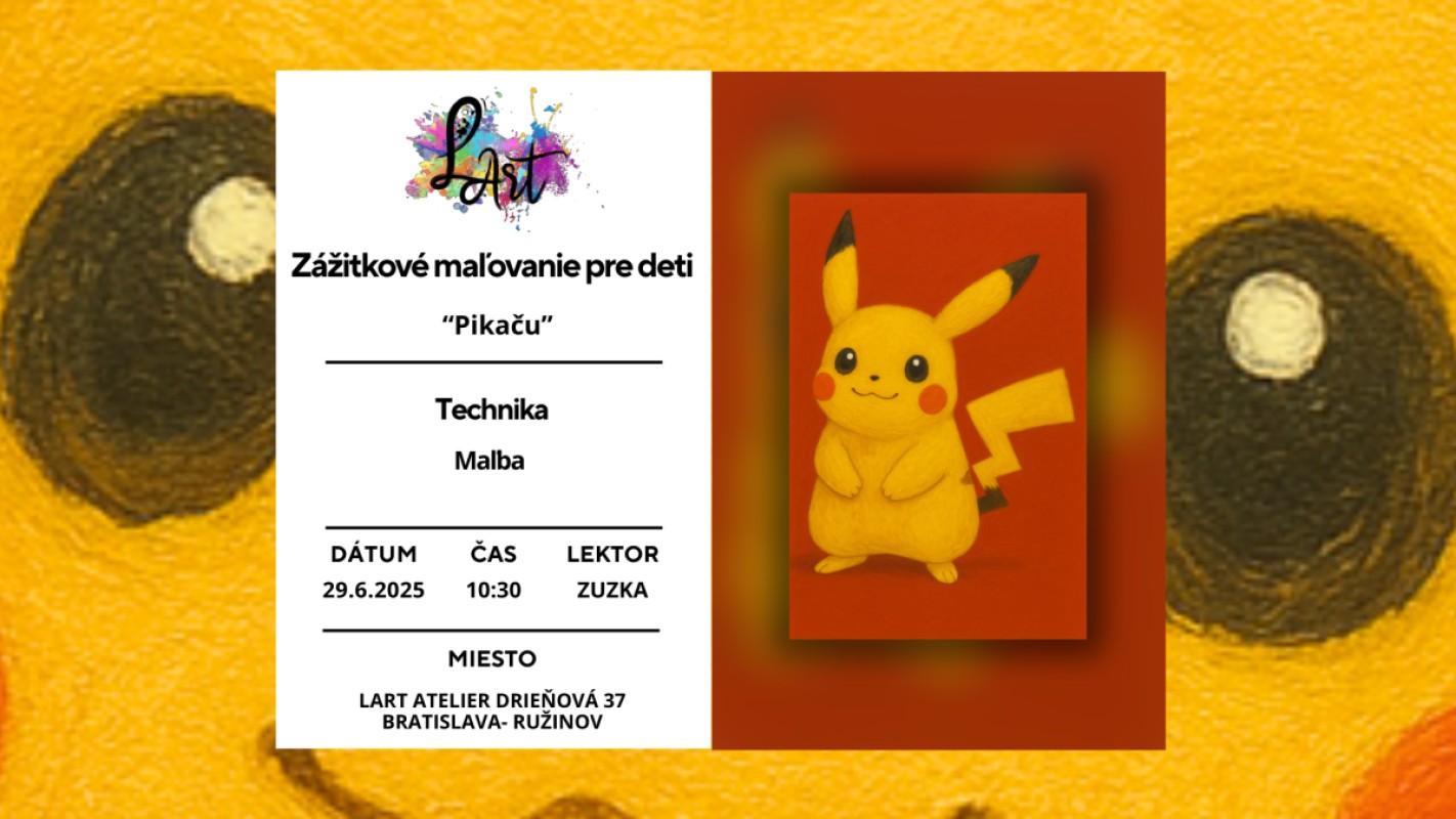 Zážitkové maľovanie pre Deti - "Pikaču..." maľba