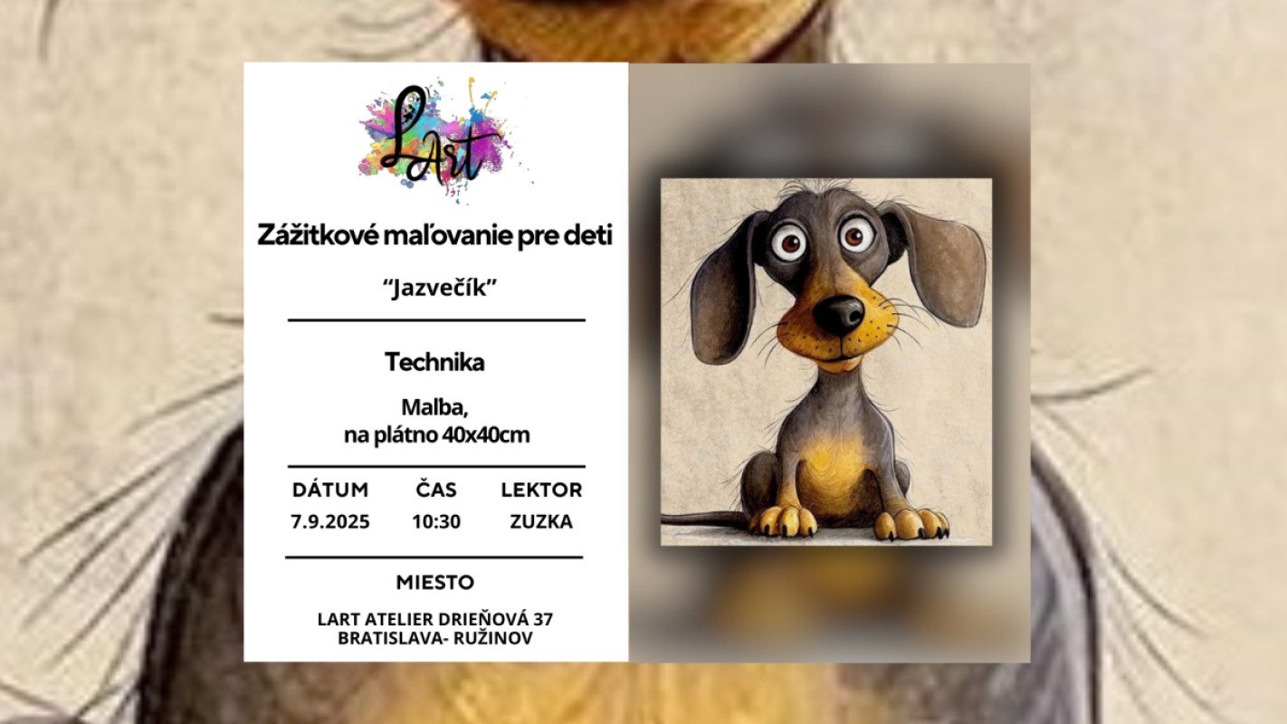 Obrázok udalosti: Zážitkové maľovanie pre deti -,,Jazvečík..." maľba