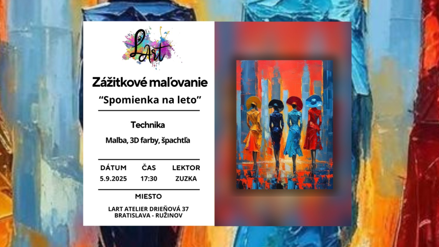 Obrázok udalosti: Zážitkové maľovanie -,,Spomienka na leto v meste..." maľba, špachľa, 3D farby