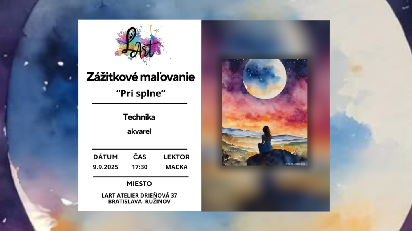 Zážitkové maľovanie -,,Pri splne..." akvarel