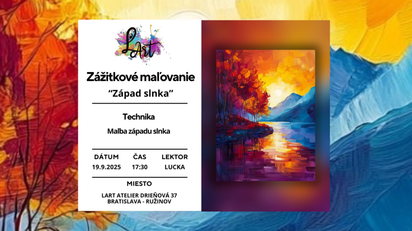 Zážitkové maľovanie -,,Západ slnka..." maľba západu slnka