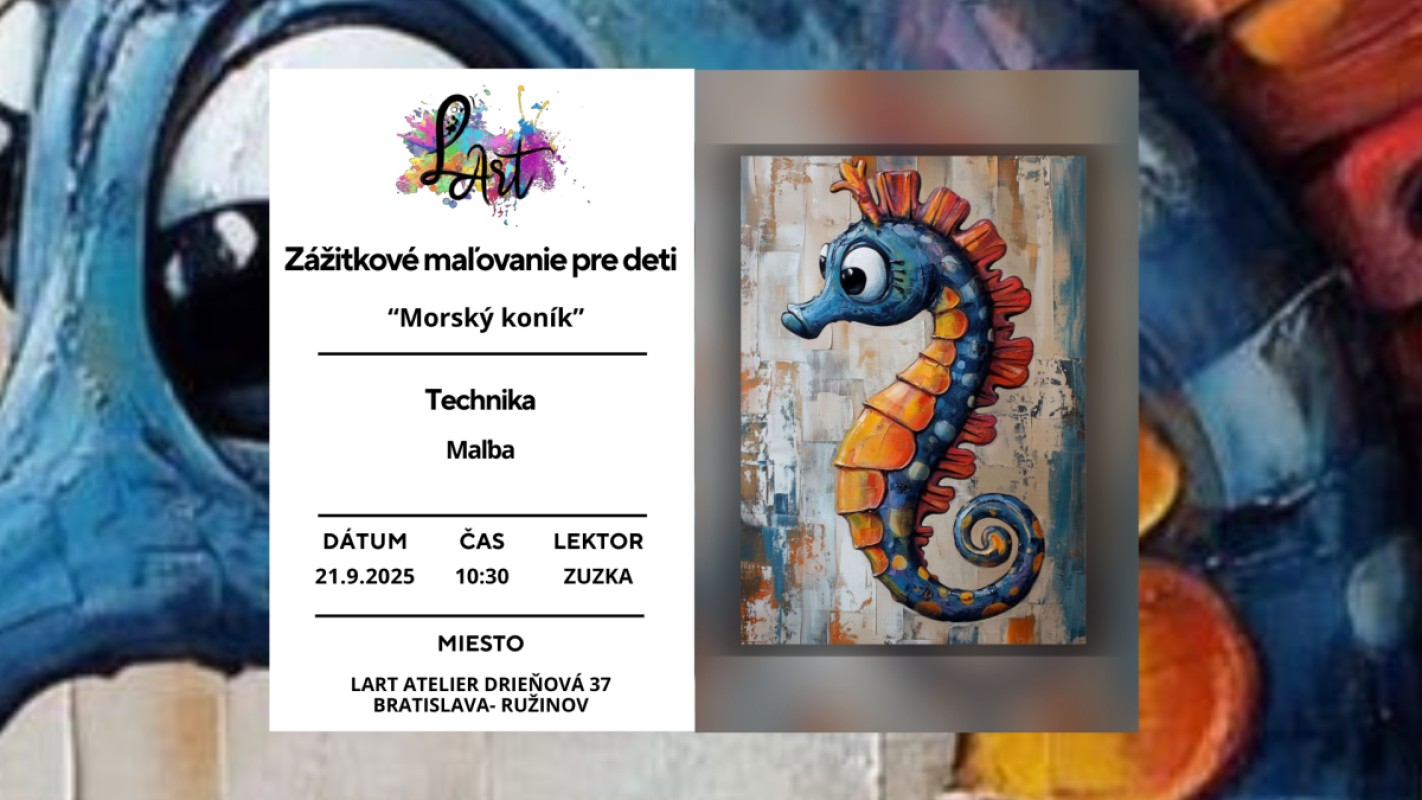 Zážitkové maľovanie pre deti-,,Morský koník..." maľba