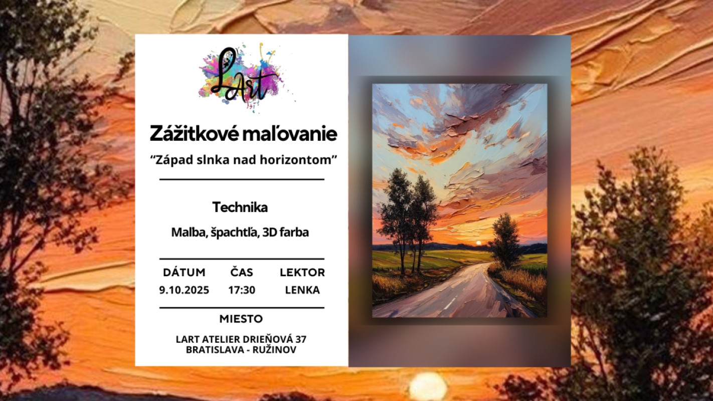 Zážitkové maľovanie- Západ slnka nad horizontom