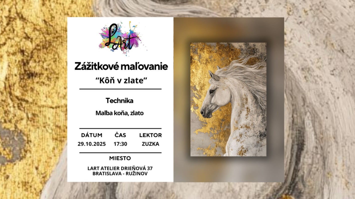 Zážitkové maľovanie- Kôň v zlate
