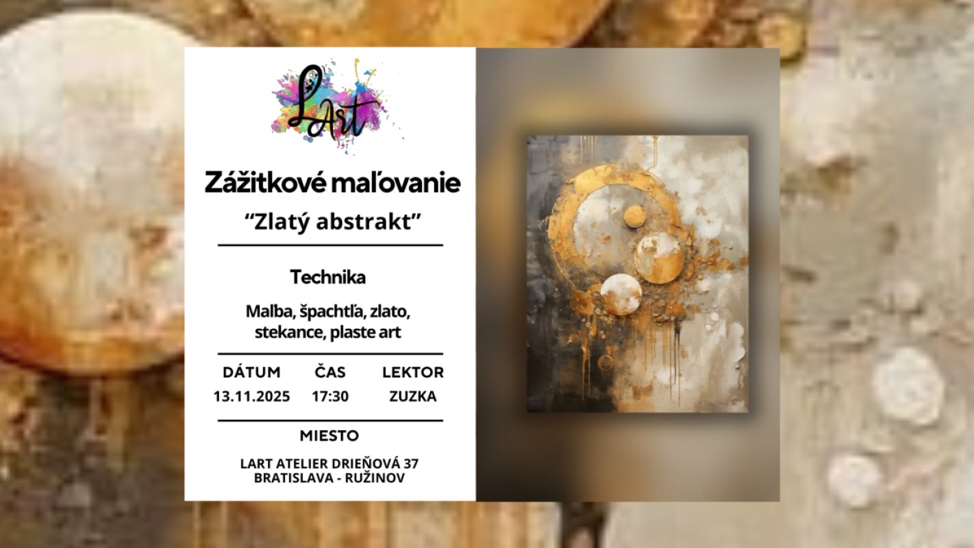 Zážitkové maľovanie - Zlatý abstrakt