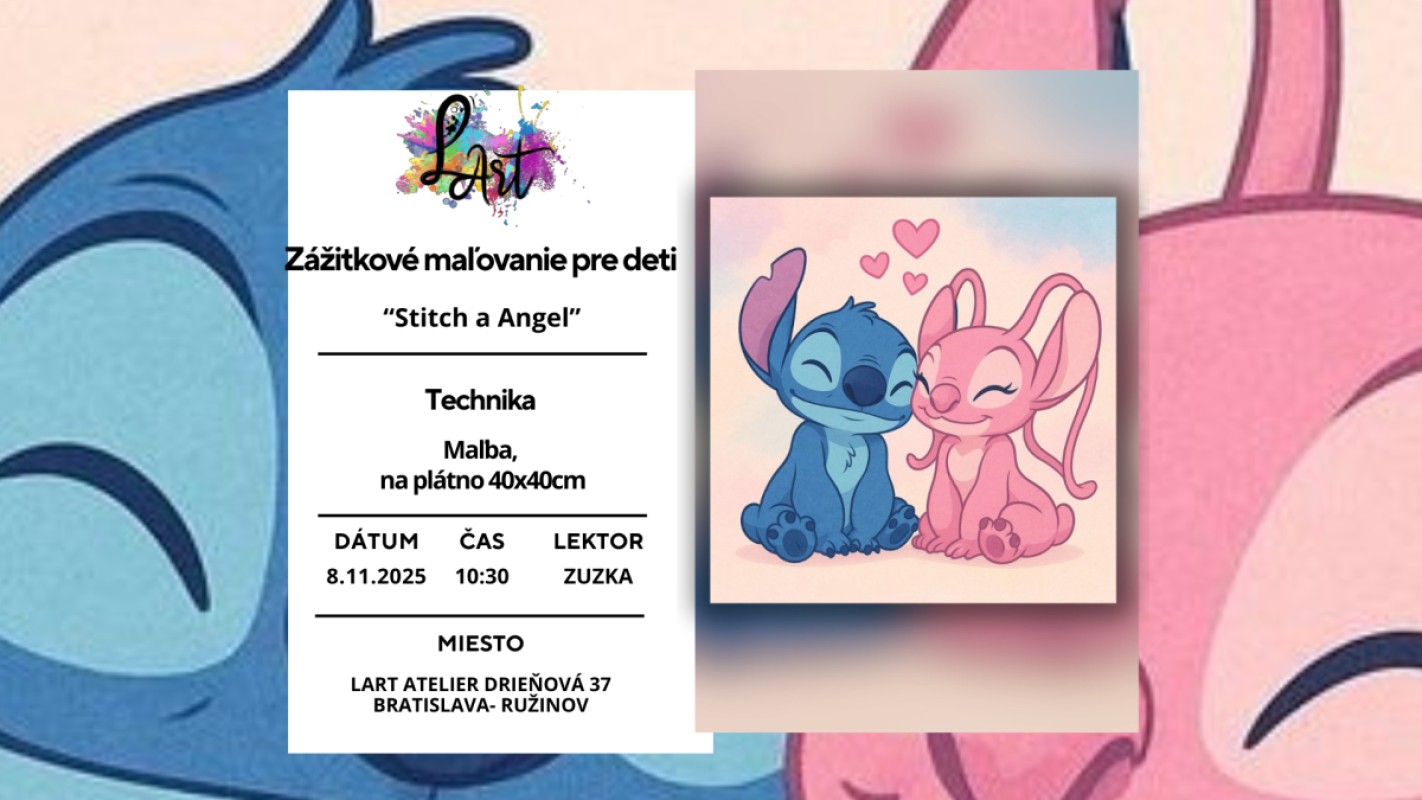 Zážitkové maľovanie pre deti-  Stitch a Angel