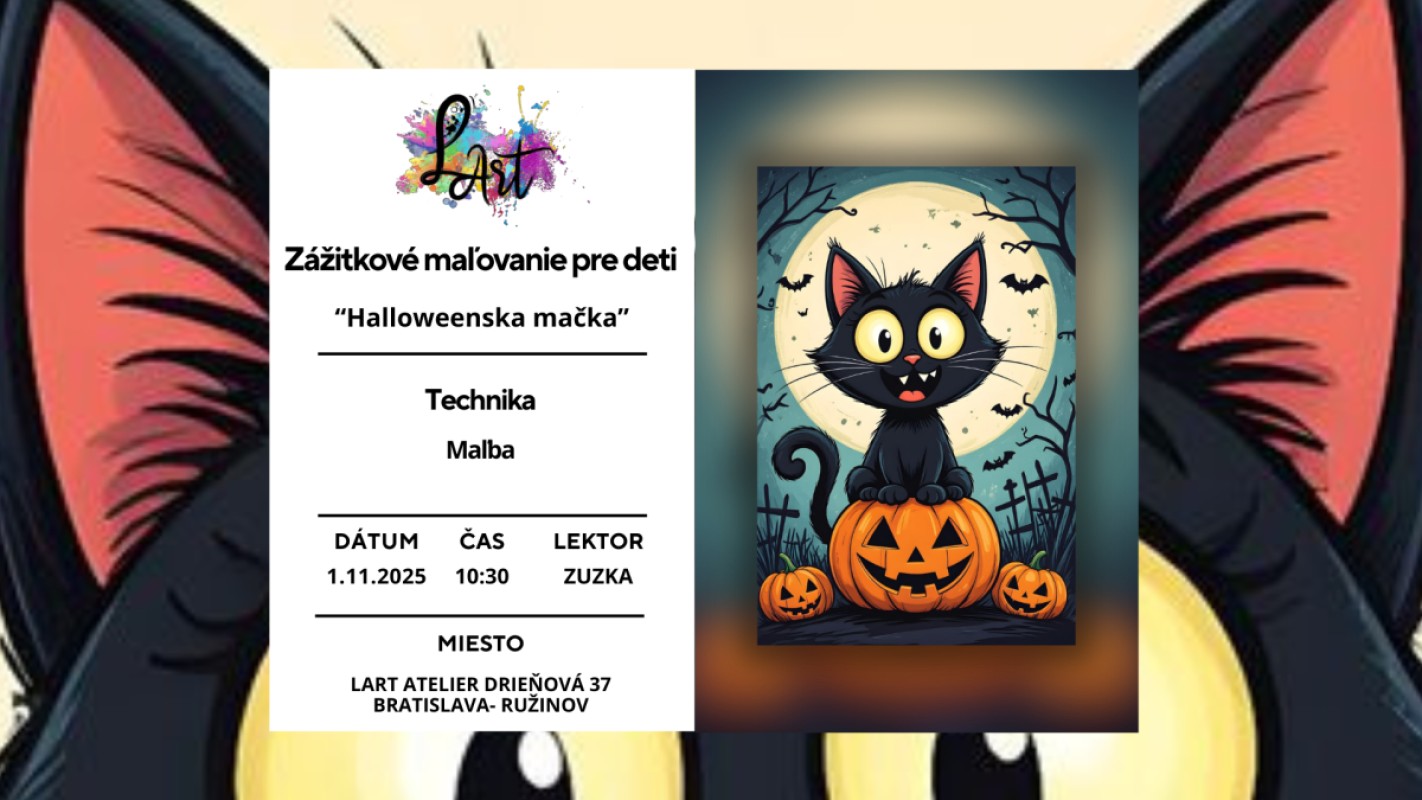 Zážitkové maľovanie pre deti- Halloweenska mačka