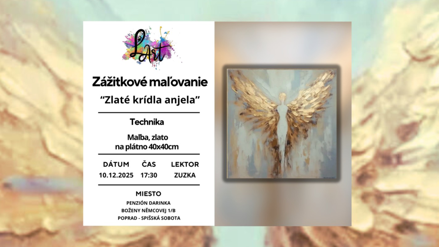 Zážitkové maľovanie- Zlaté krídla anjela 
