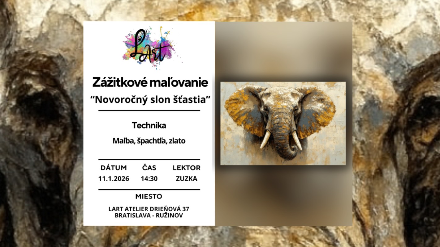 Zážitkové maľovanie- Novoročný slon štastia