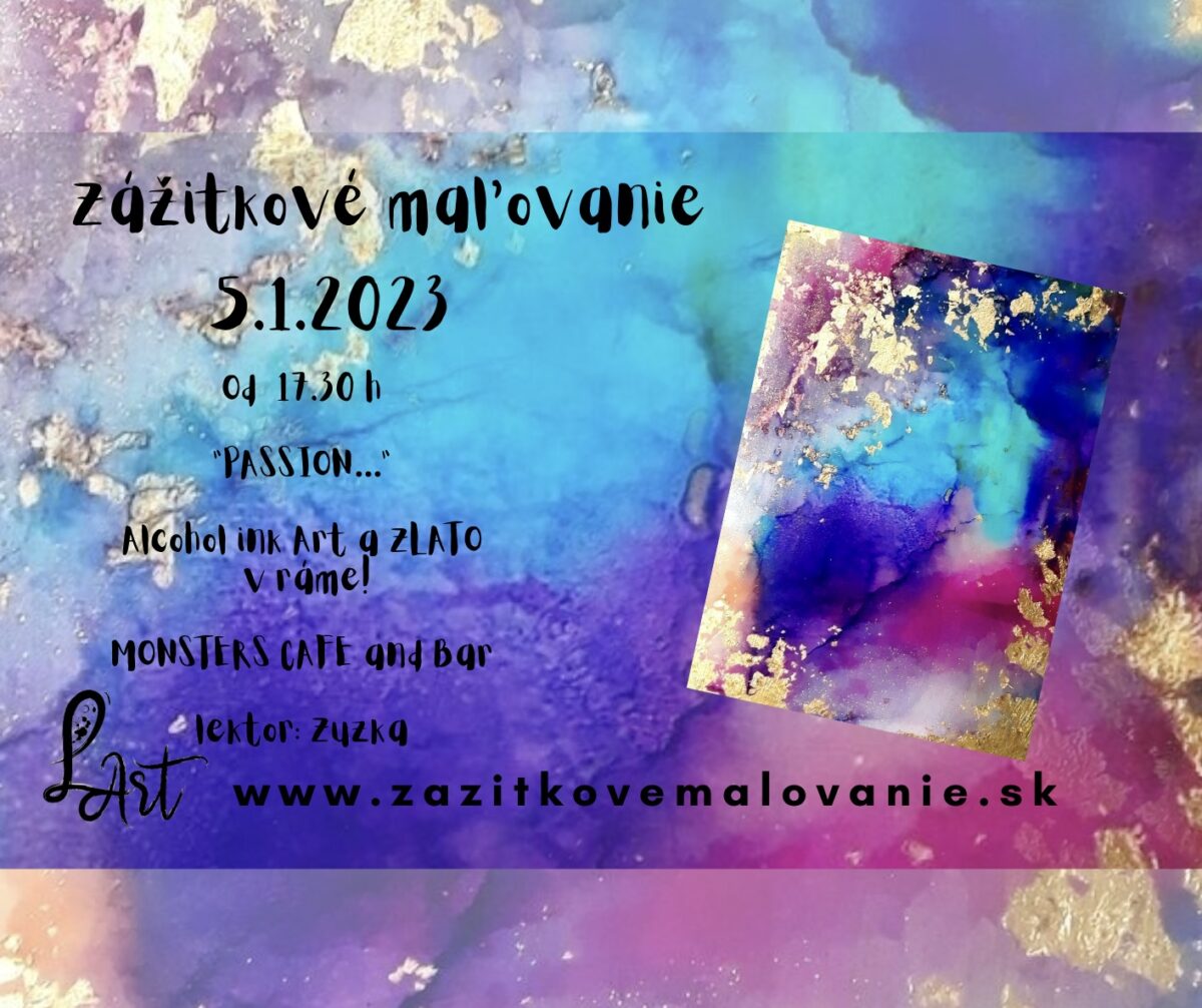 VYPREDANÉ! Zážitkové maľovanie- "Passion..."- technika ALCOHOL INK ART v A4 ráme!