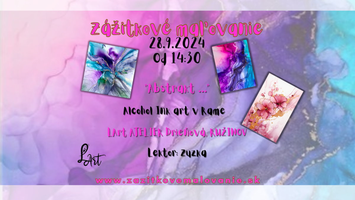 Zážitkové maľovanie "ALCOHOL INK V ráme..." Zarámovaný obraz A3